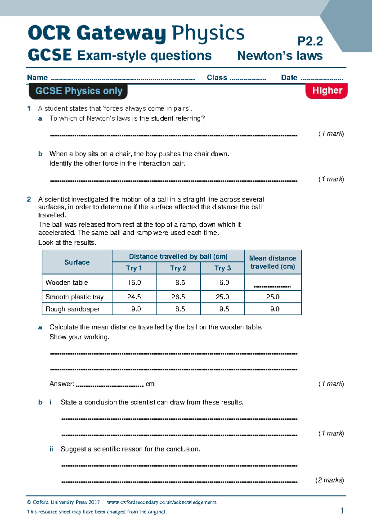 GCSE Physics P2.2 Laws Questions and Answers for Revision - Studocu