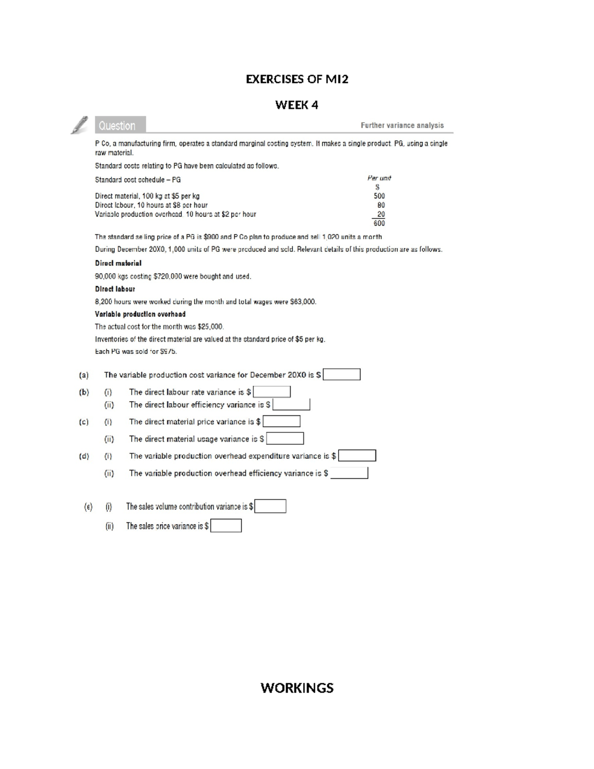 HK2 23 24 Week 4 Exercises: Chapter 9 Variance Analysis - Studocu