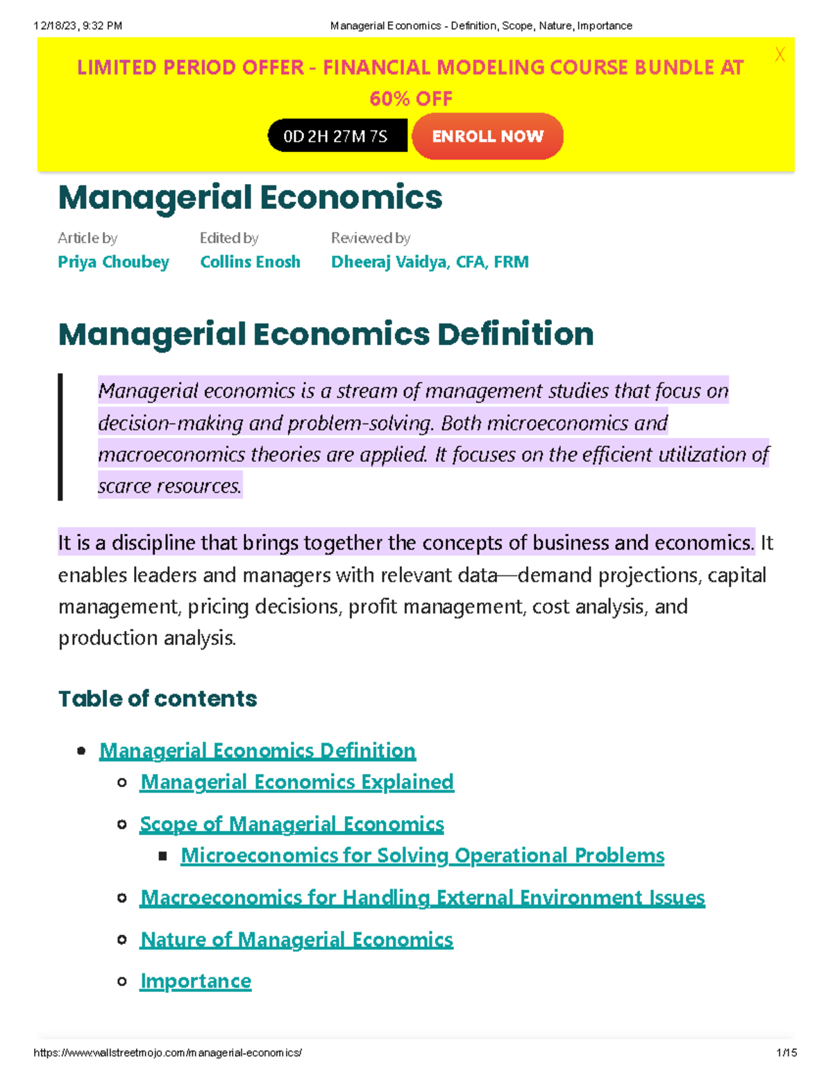 Managerial Economics - Definition, Scope, Nature, Importance - Home ...