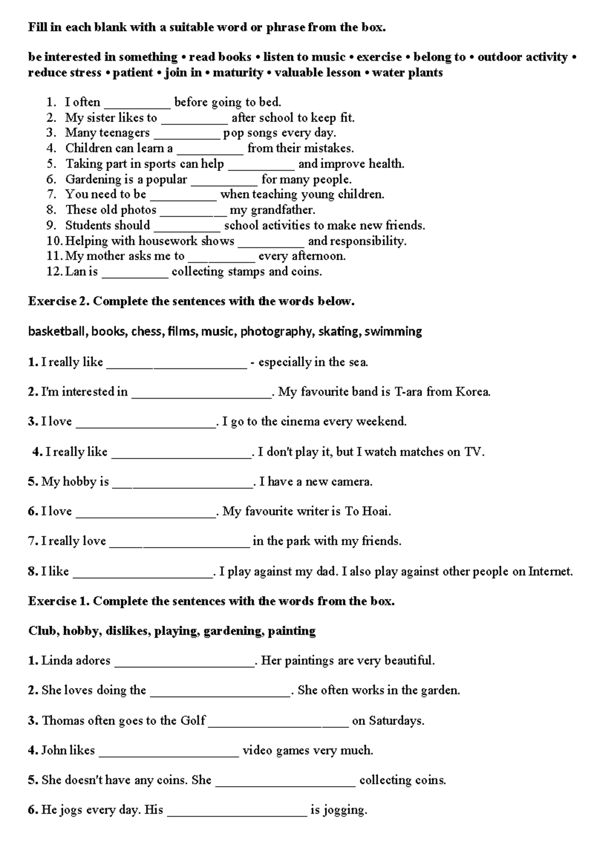 U1 - Vocabulary Review Exercises - abc - Studocu