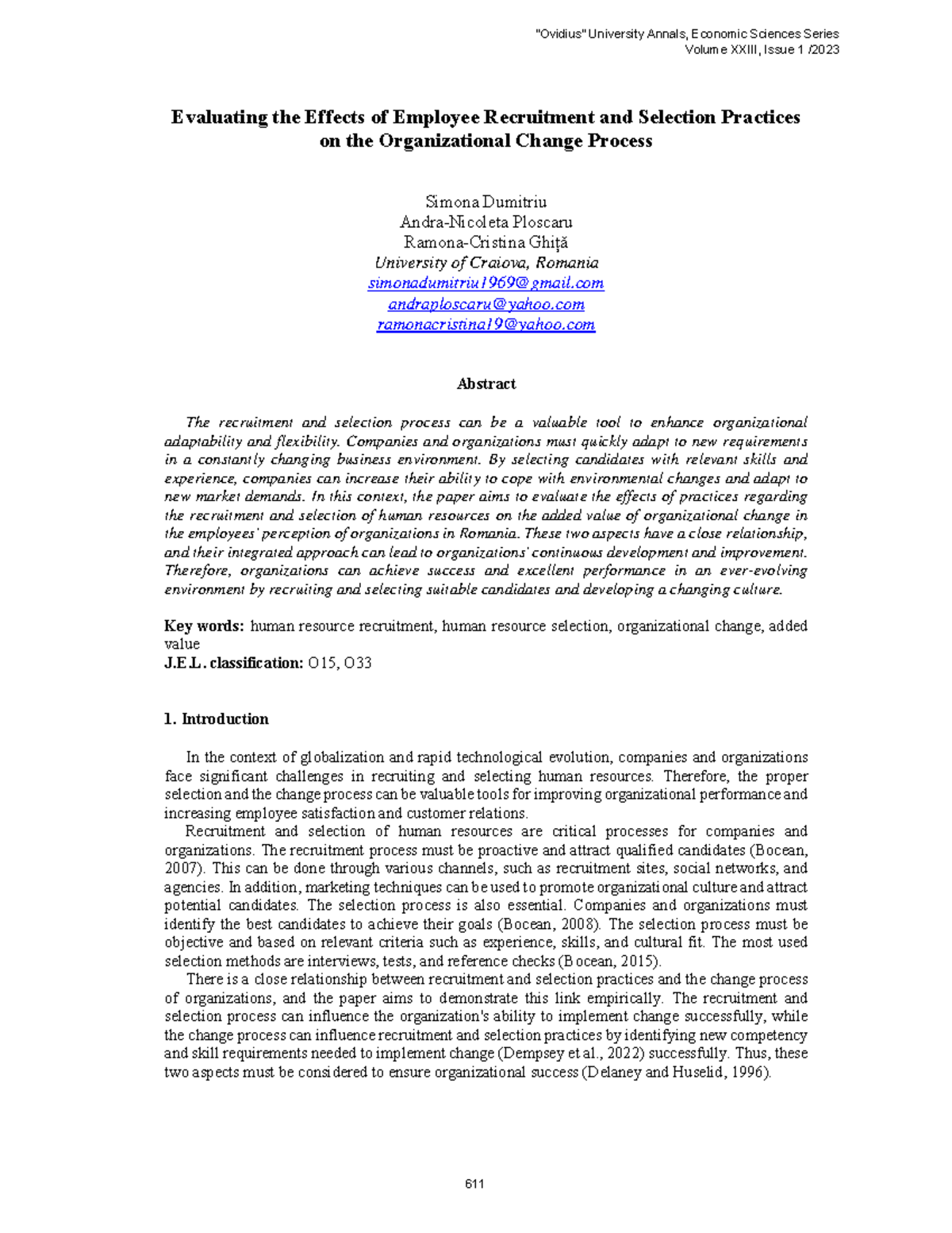 Evaluating the Effects of Employee Recruitment and Selection Practices ...
