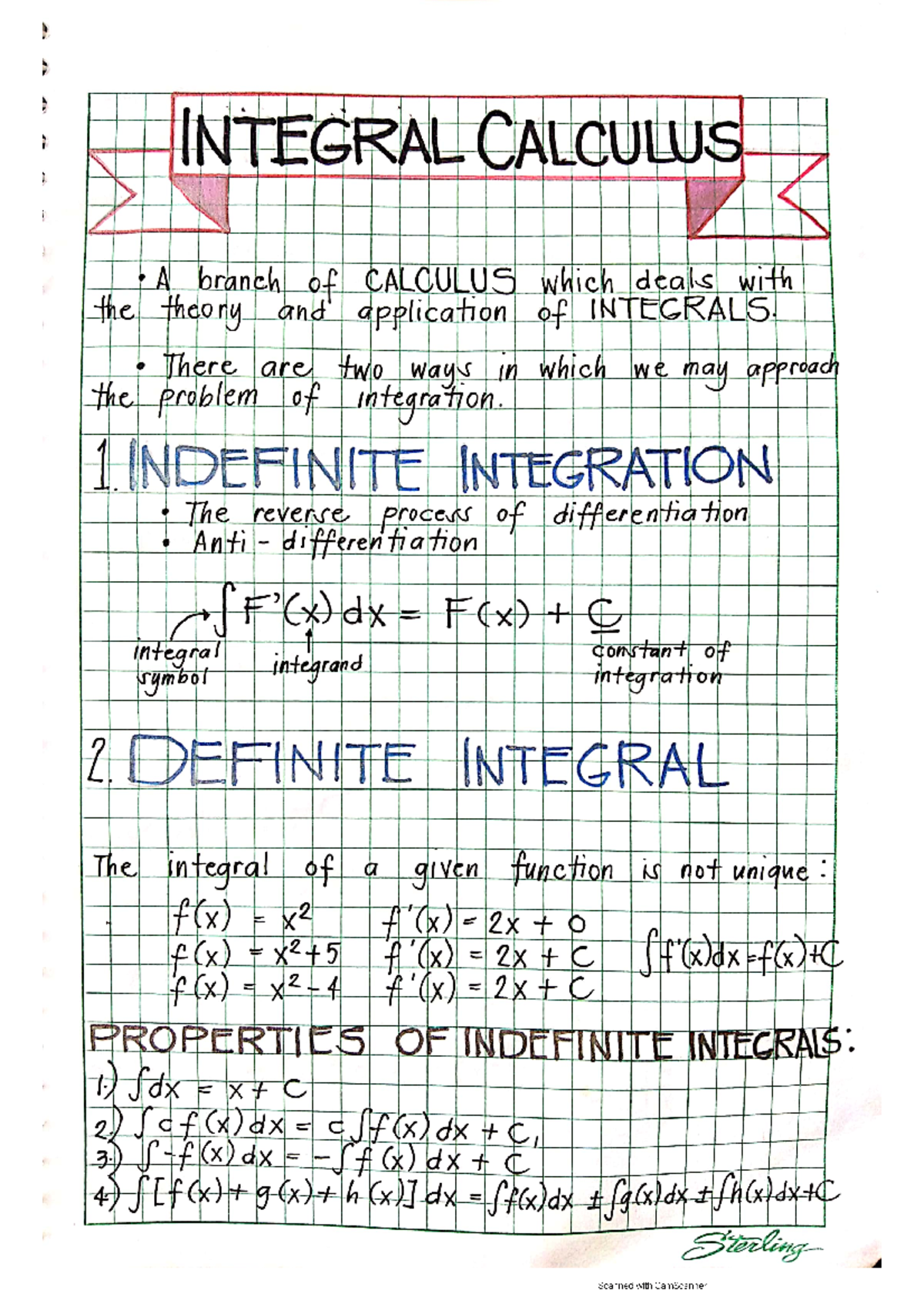 Integral Calculus Notes 1 - Document Preview