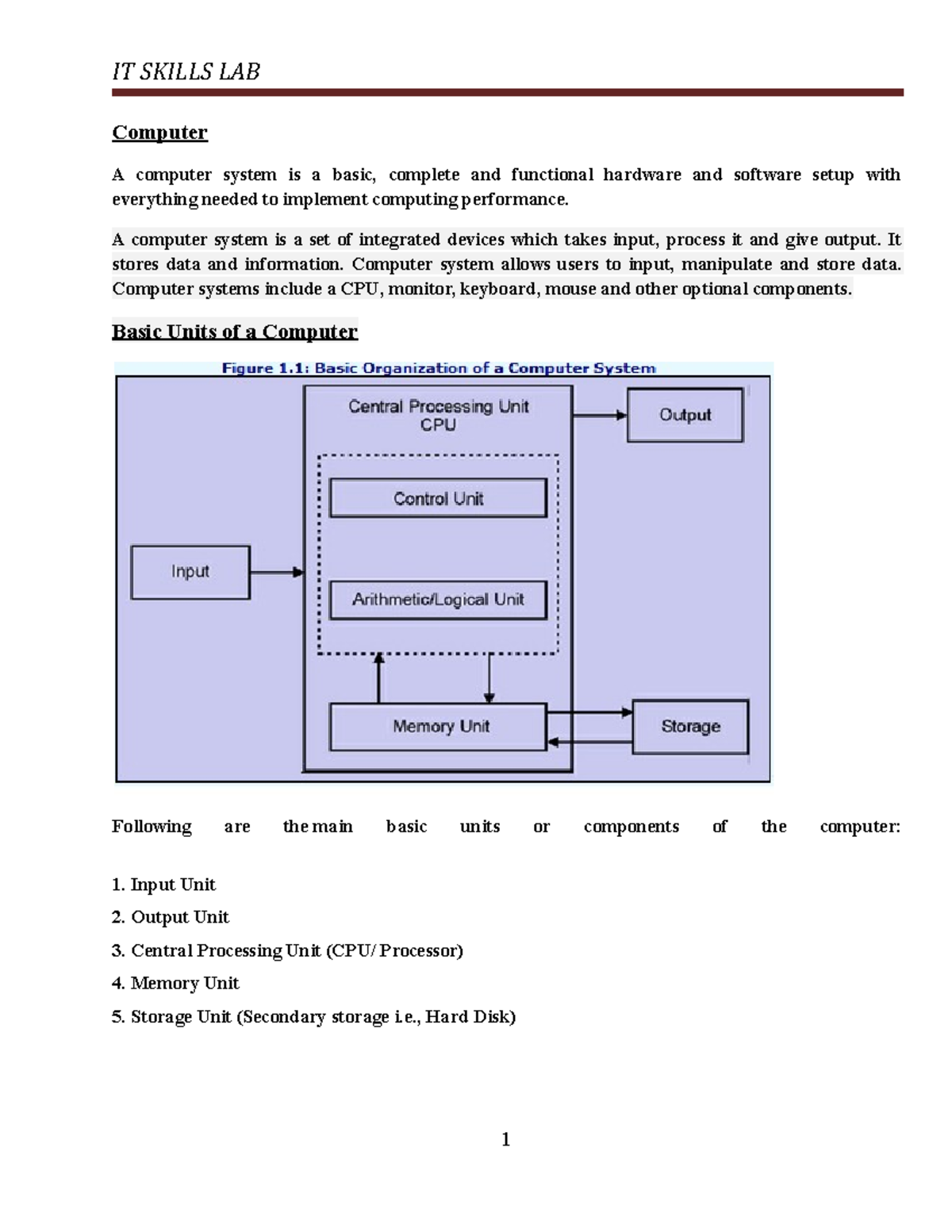 IT-Skills-LAB Computer Systems & Software Overview - 2021 - Studocu
