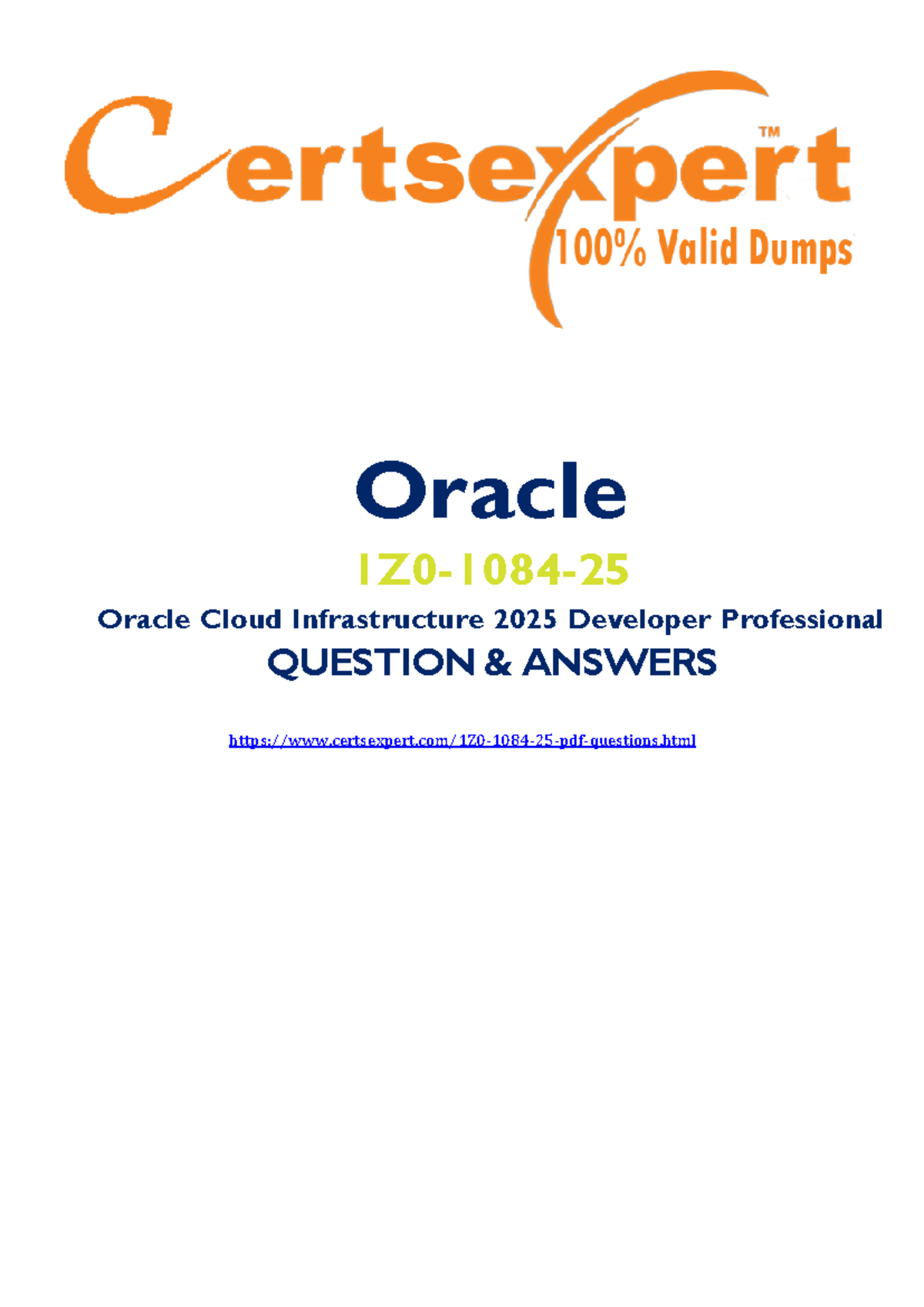 1Z0-1084-25 Practice Questions | Oracle Cloud Developer Exam Guide ...