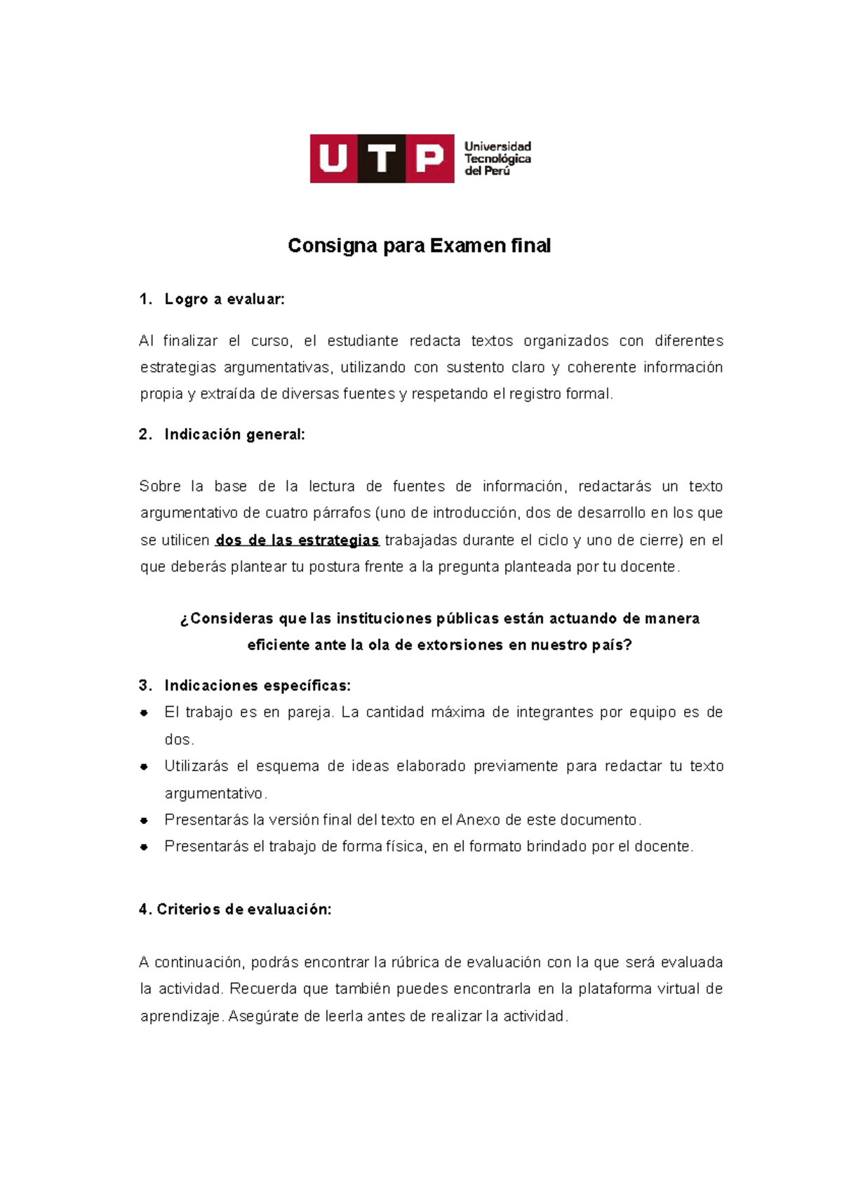 Examen Final A&K-1: Eficiencia de Instituciones Públicas ante Extorsiones - Document Preview