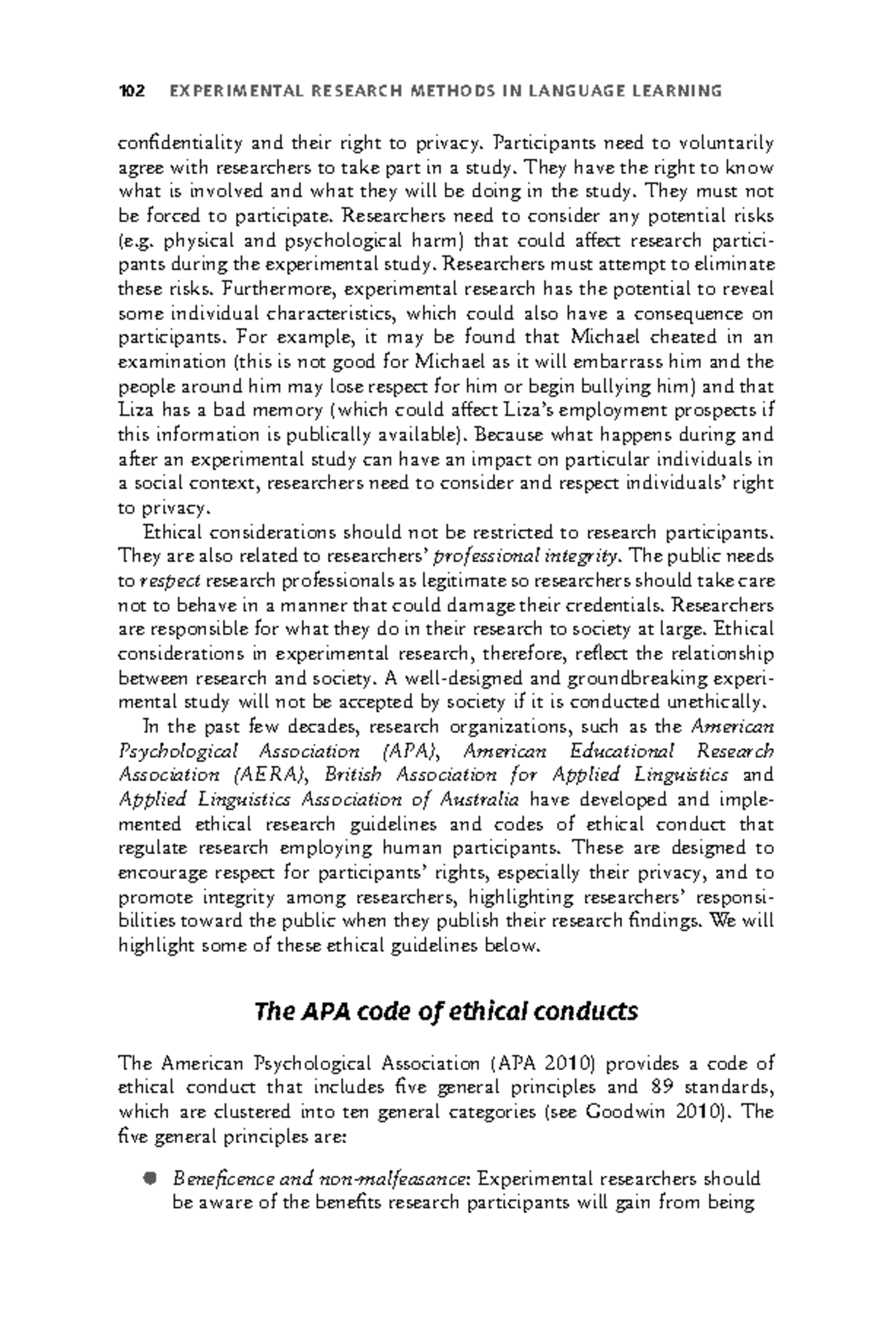 Experimental Research Methods in Language Learning: A Study on Ethics ...