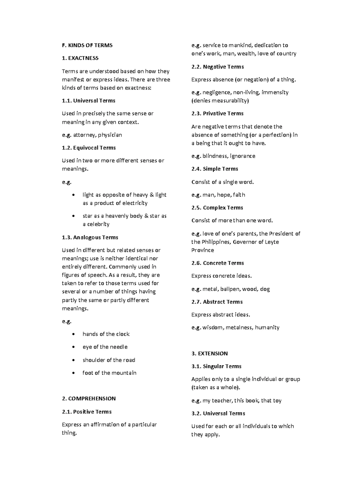 Ideas and Terms - Notes on Definitions and Classifications - Studocu