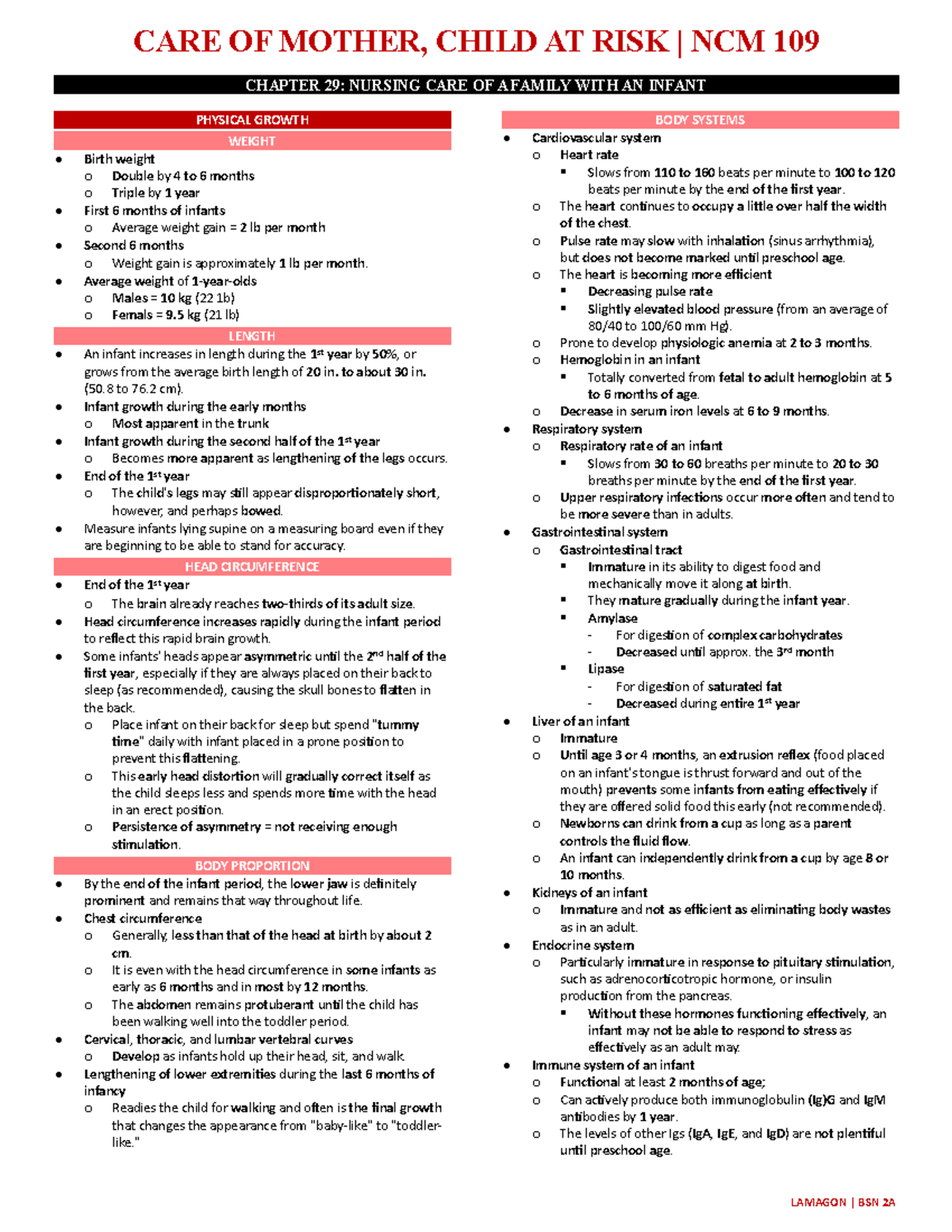 Chapter 29: Nursing Care for Families with Infants - Growth ...