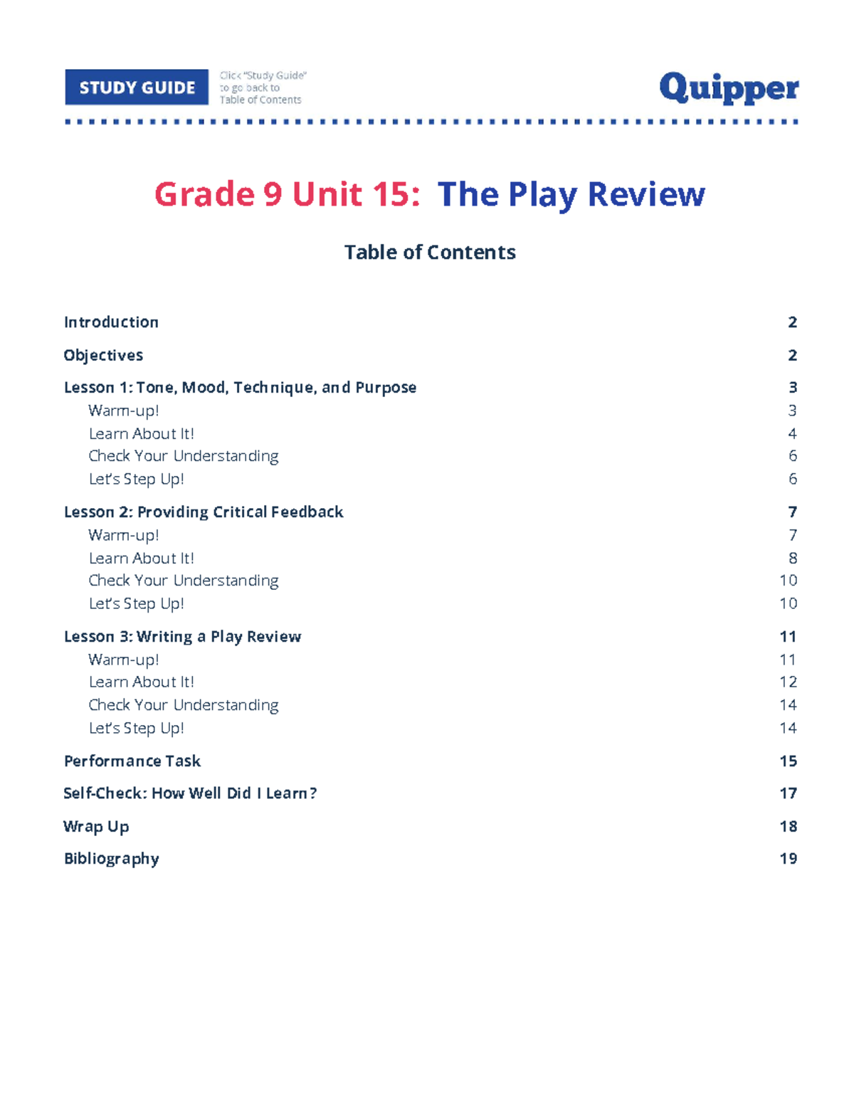 GRADE 9 | Final Exam: Writing a Play Review in English Unit 15 - Studocu