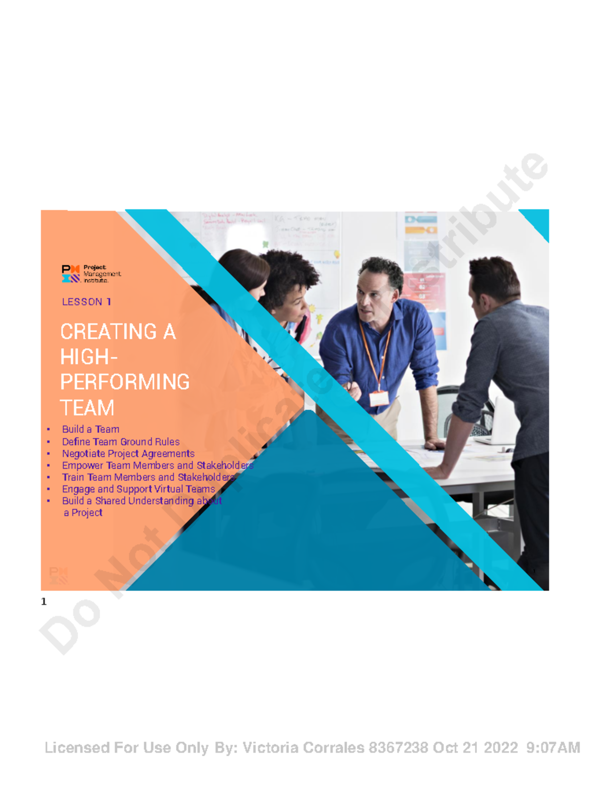Module 1: Lesson 1 - Building a High Performing Team Overview - Studocu