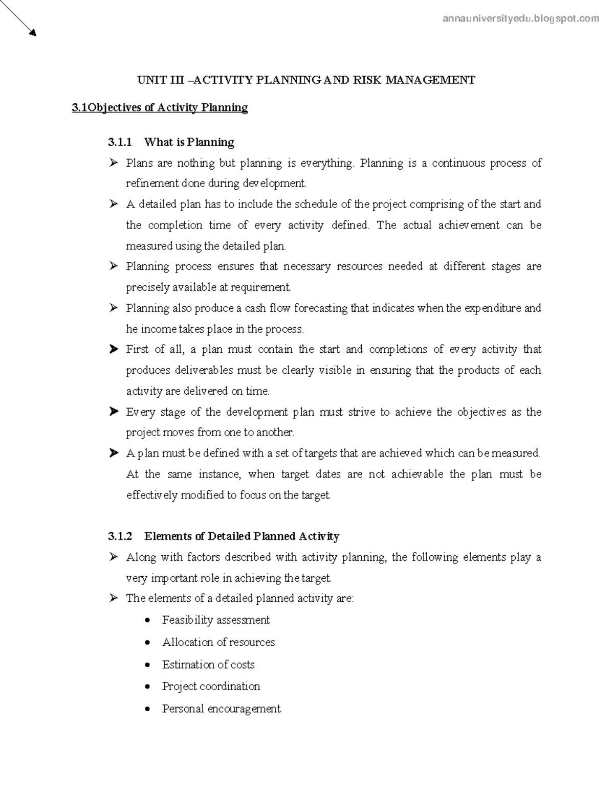 Unit 3 Software Project Management: Activity Planning & Risk Management ...