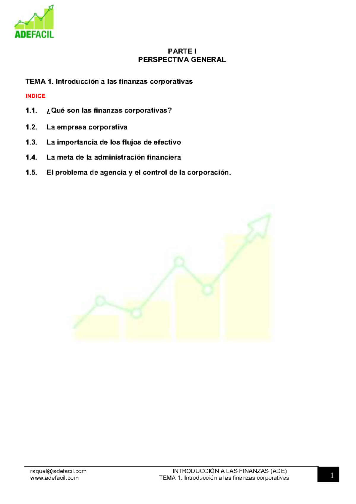 TEMA 1: Introducción a las Finanzas Corporativas (ADE) - Resumen ...