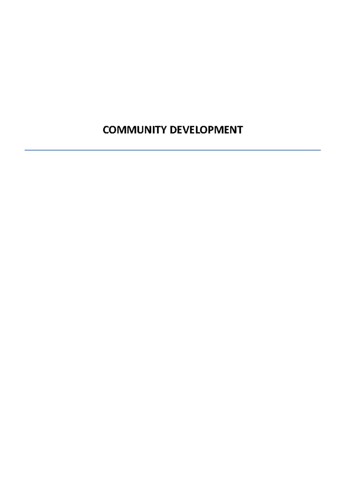 2022 Community Development Revision - COMMUNITY DEVELOPMENT 1) What is ...