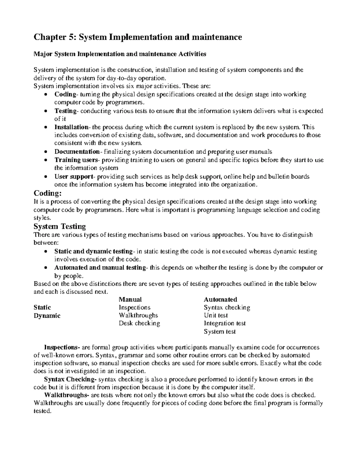 SAD Lecture Notes: Chapter 2 - Project Identification & Planning - Studocu