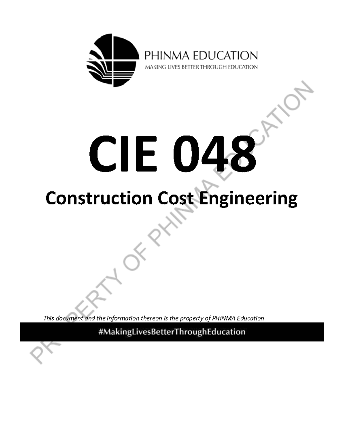 CIE 048: Construction Cost Engineering Course Syllabus and Overview ...