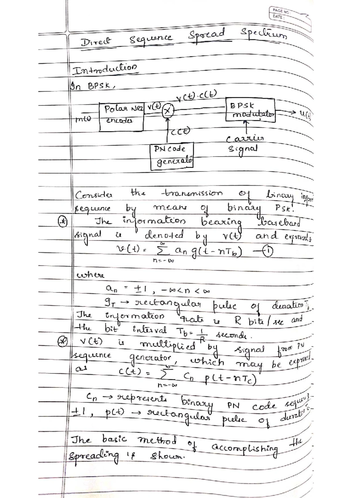 21EC51 Module 1 Notes on Digital Modulation Techniques and BPSK - Studocu