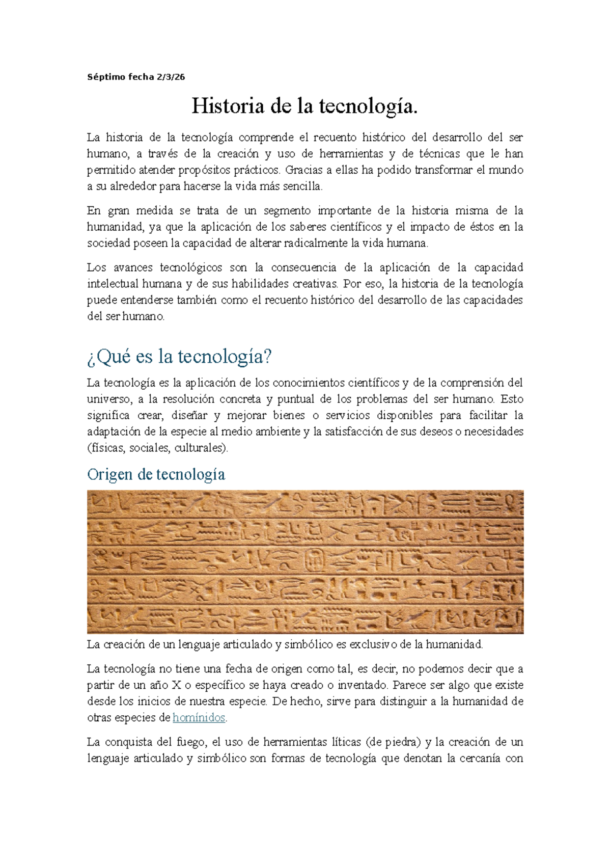 Historia de la Tecnología: Evolución y Progreso Humano - Studocu