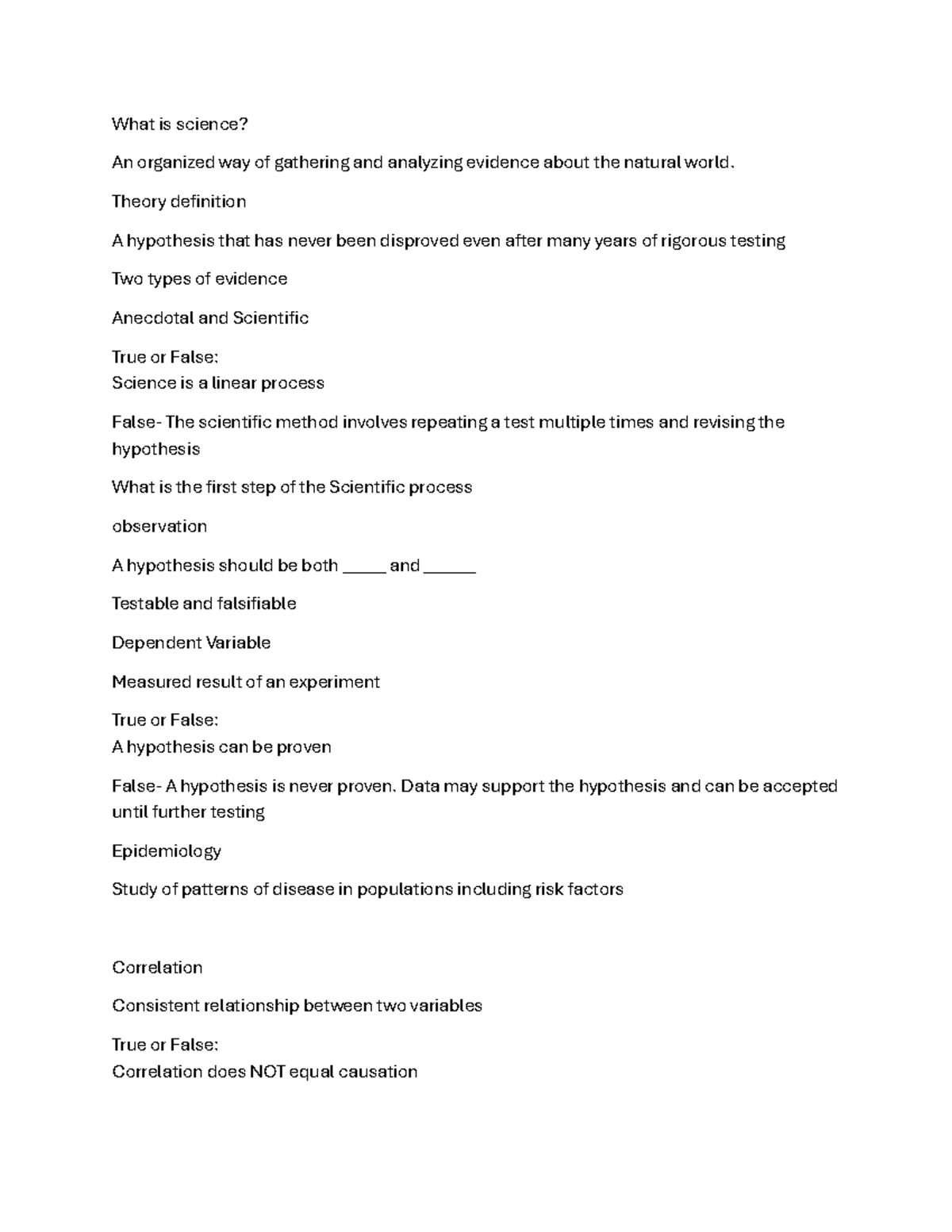 BIO 101 Study Guide: Understanding Science and Life Processes - Studocu