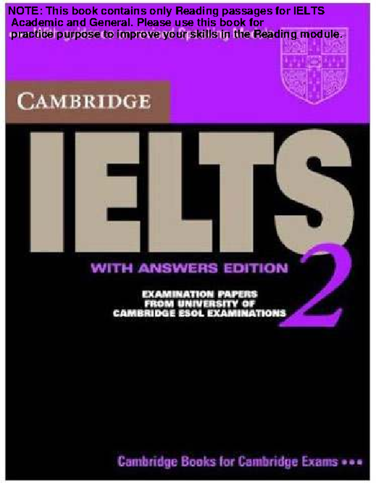 Cambridge IELTS Practice Tests 2: Reading Passages and Strategies - Studocu