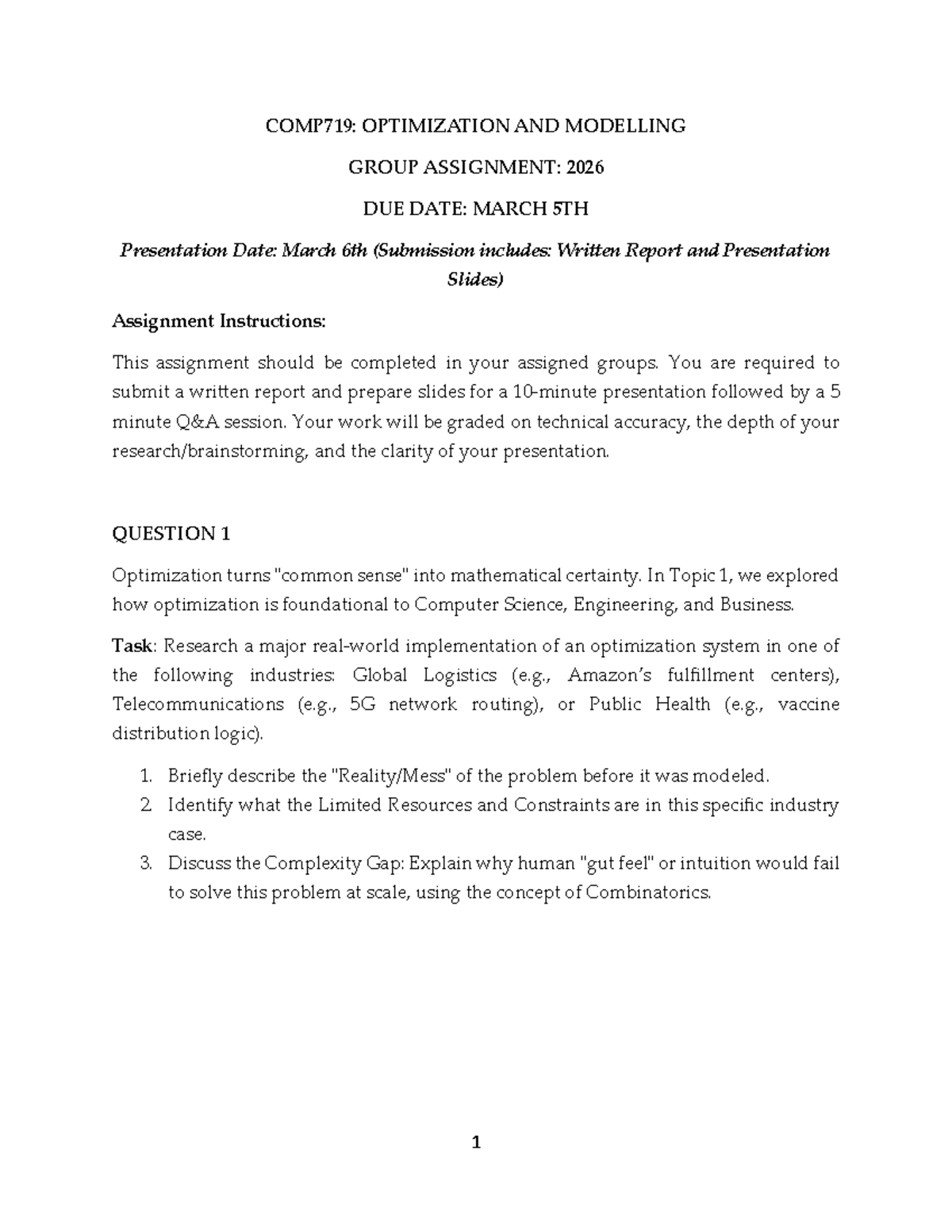 COMP719: Optimization & Modelling Group Assignment - Due Mar 5, 2026 ...