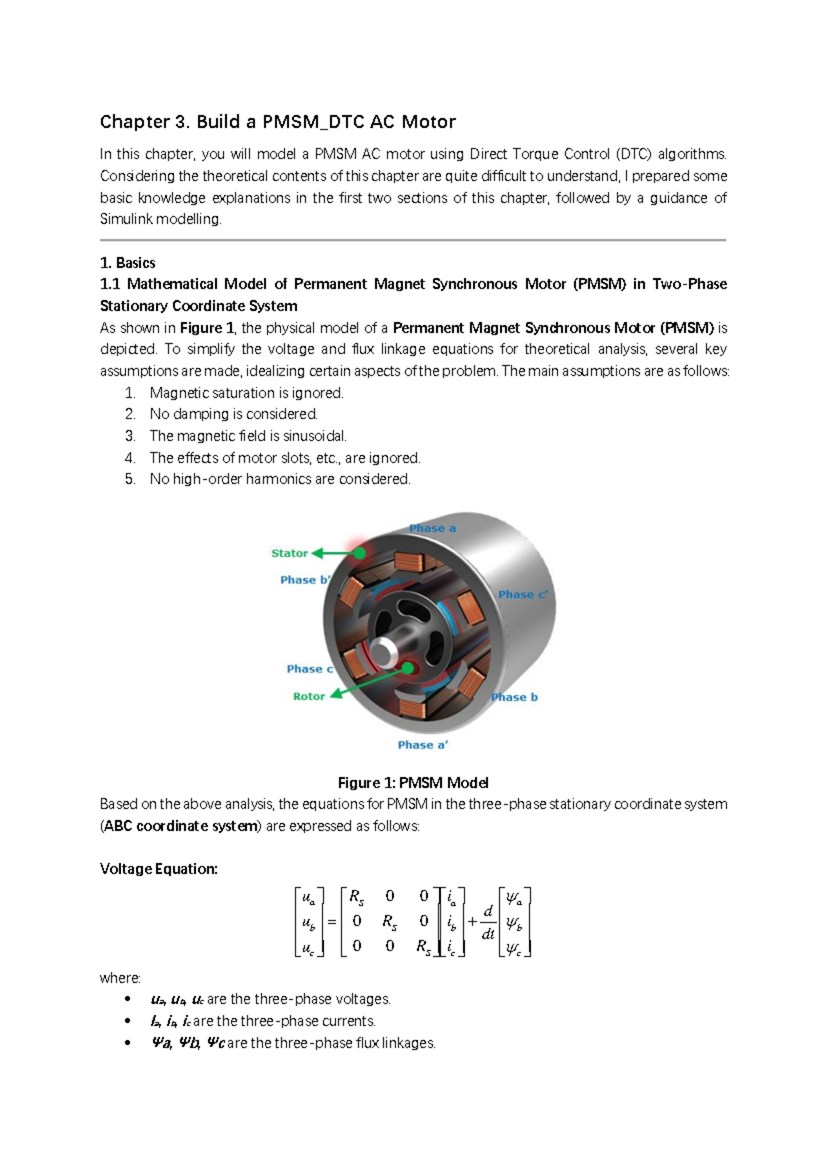Chapter 3: Modeling a PMSM AC Motor with DTC Techniques - Studocu