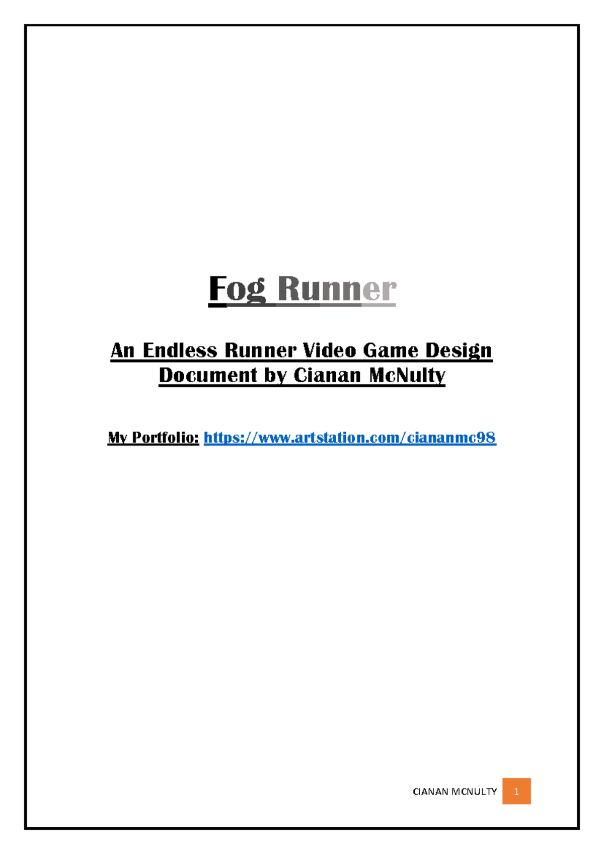Game Design Document - Fog Runner: Endless Runner Concept & Mechanics ...