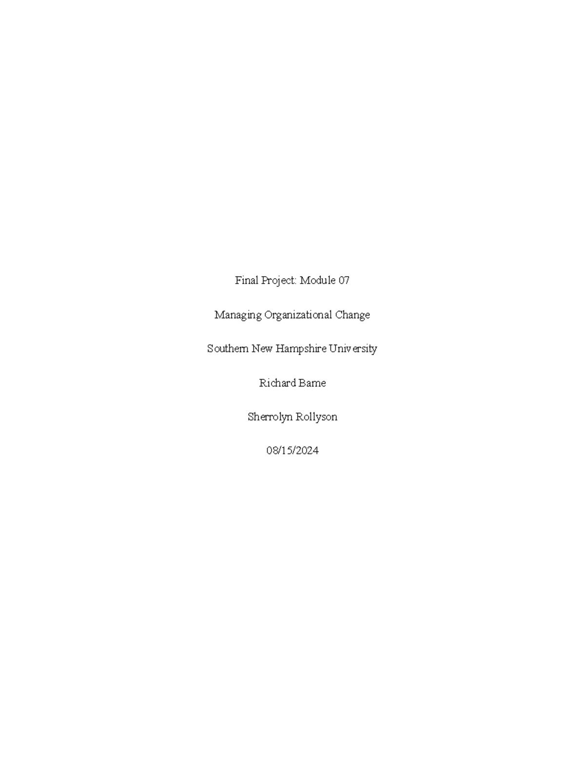 OL-322 Module 1: Short Paper on My Change Experience - Studocu