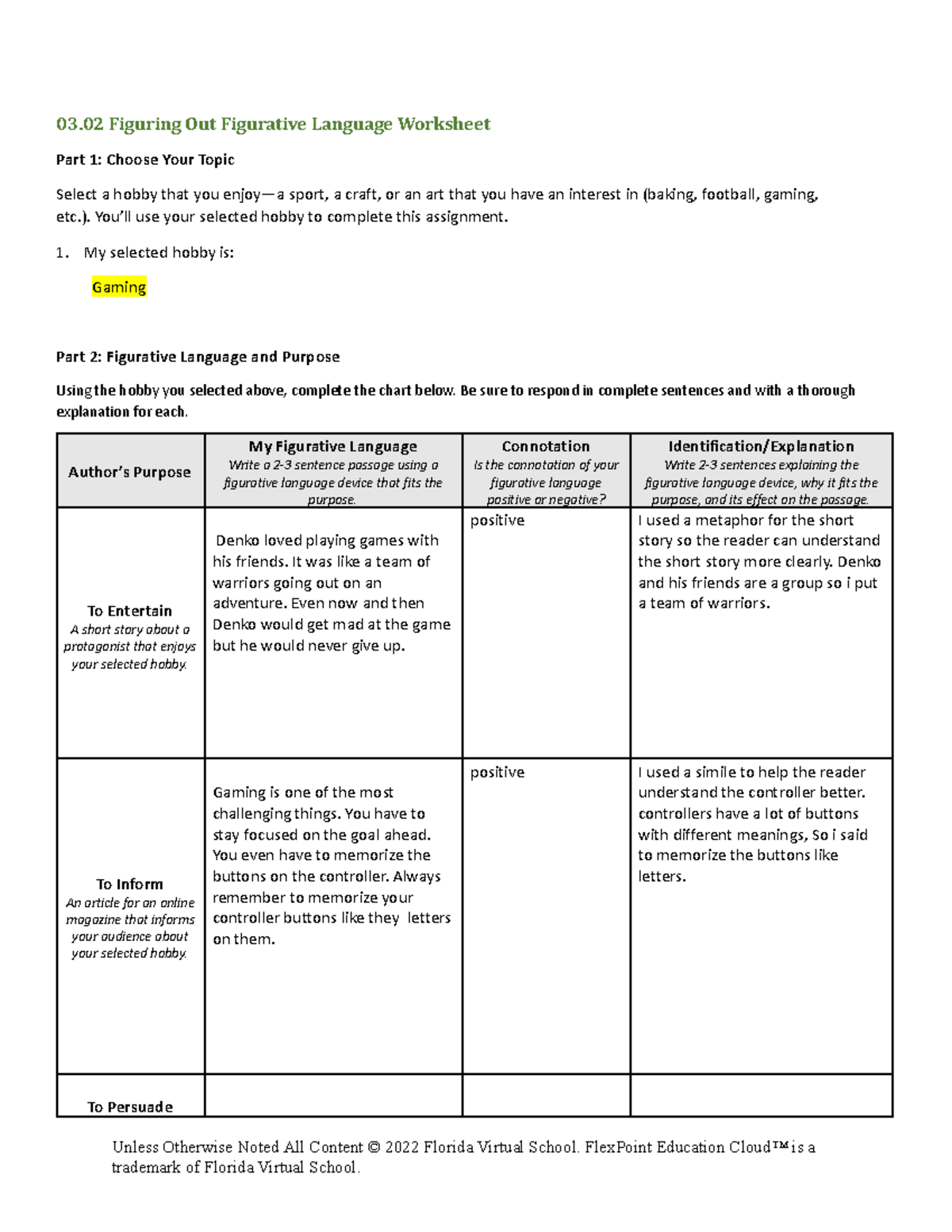 Identifying Figurative Language Worksheet 4 Answers