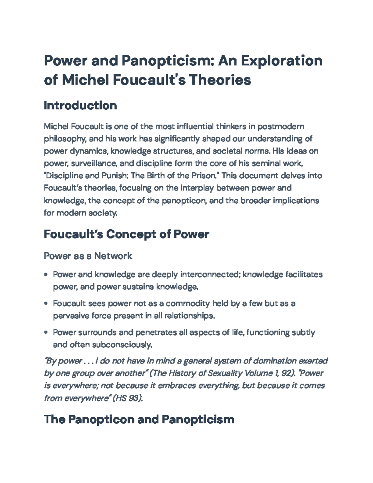 Power and Panopticism: Analyzing Foucault's Theories on Modern Society ...
