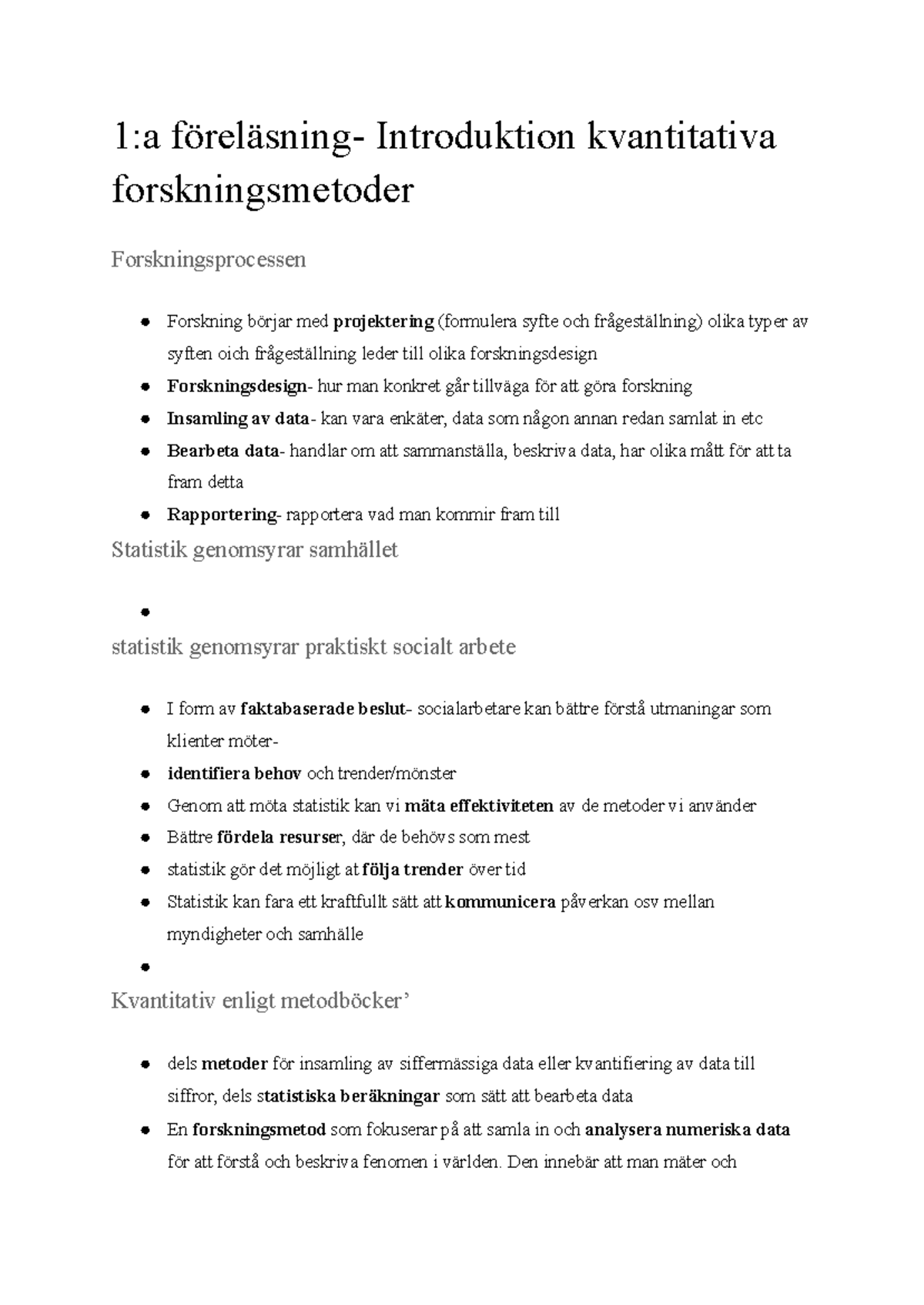 Kvantitativa forskningsmetoder: Introduktion och forskningsdesign - Studocu