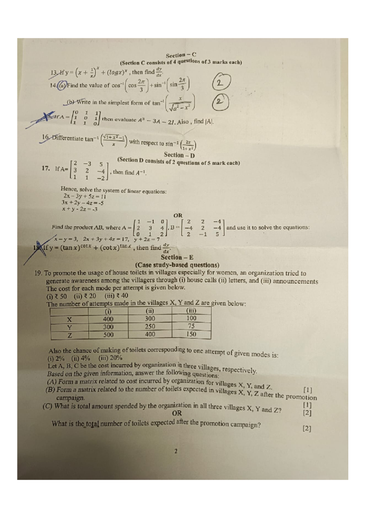 Math 101: Section C & D Questions with Solutions - Studocu