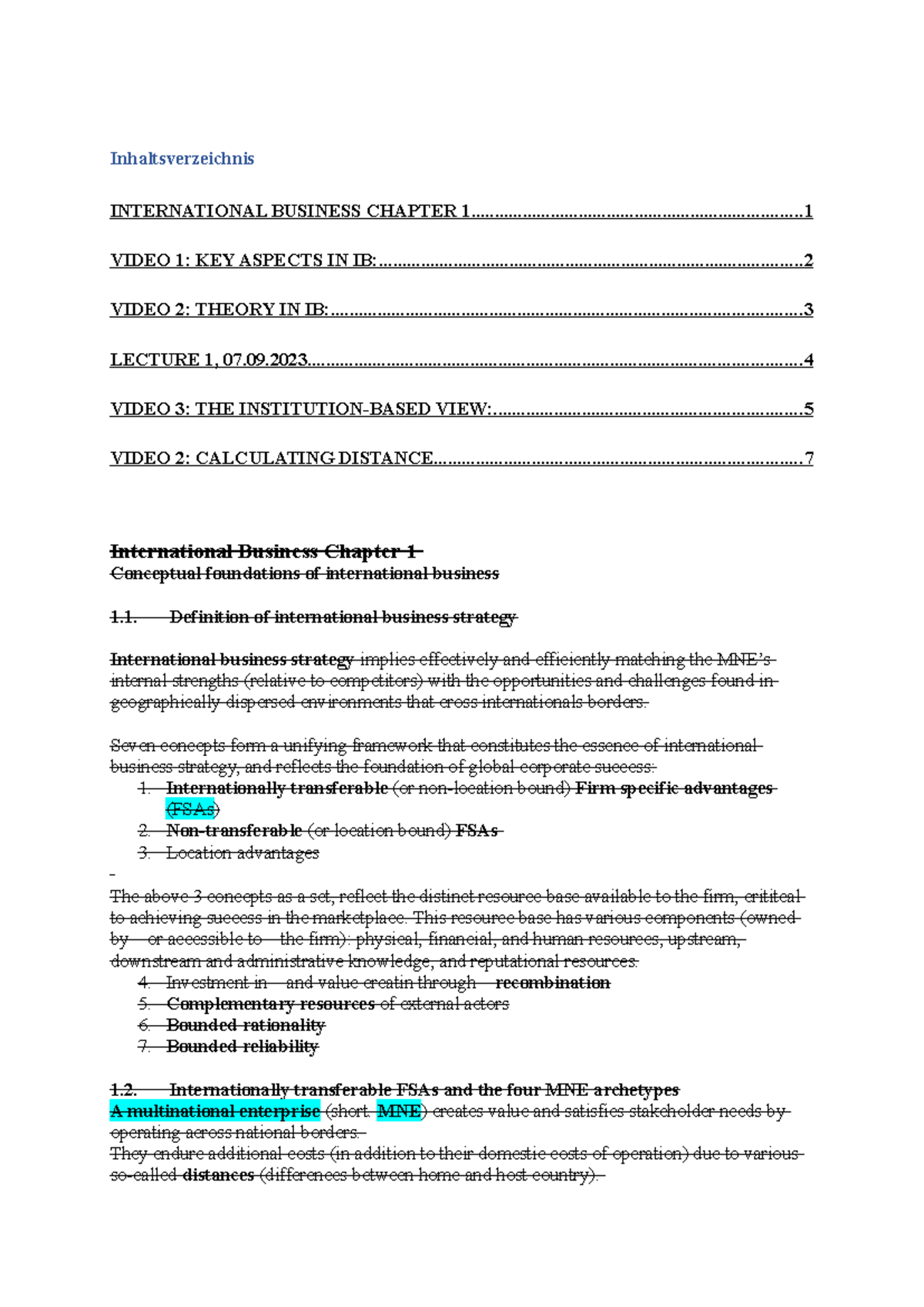 International Business Study Notes - Chapter 1 & Lecture 1 (IB 101 ...