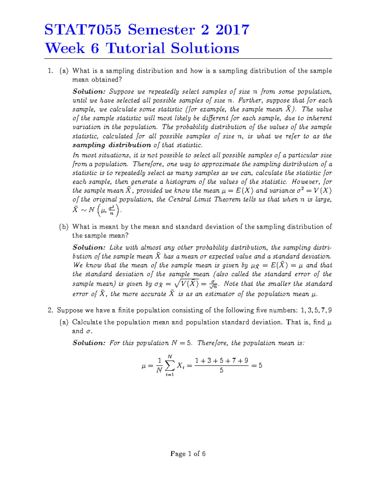 STAT7055 Semester 1 2022 Week 12 Tutorial Solutions - Studocu