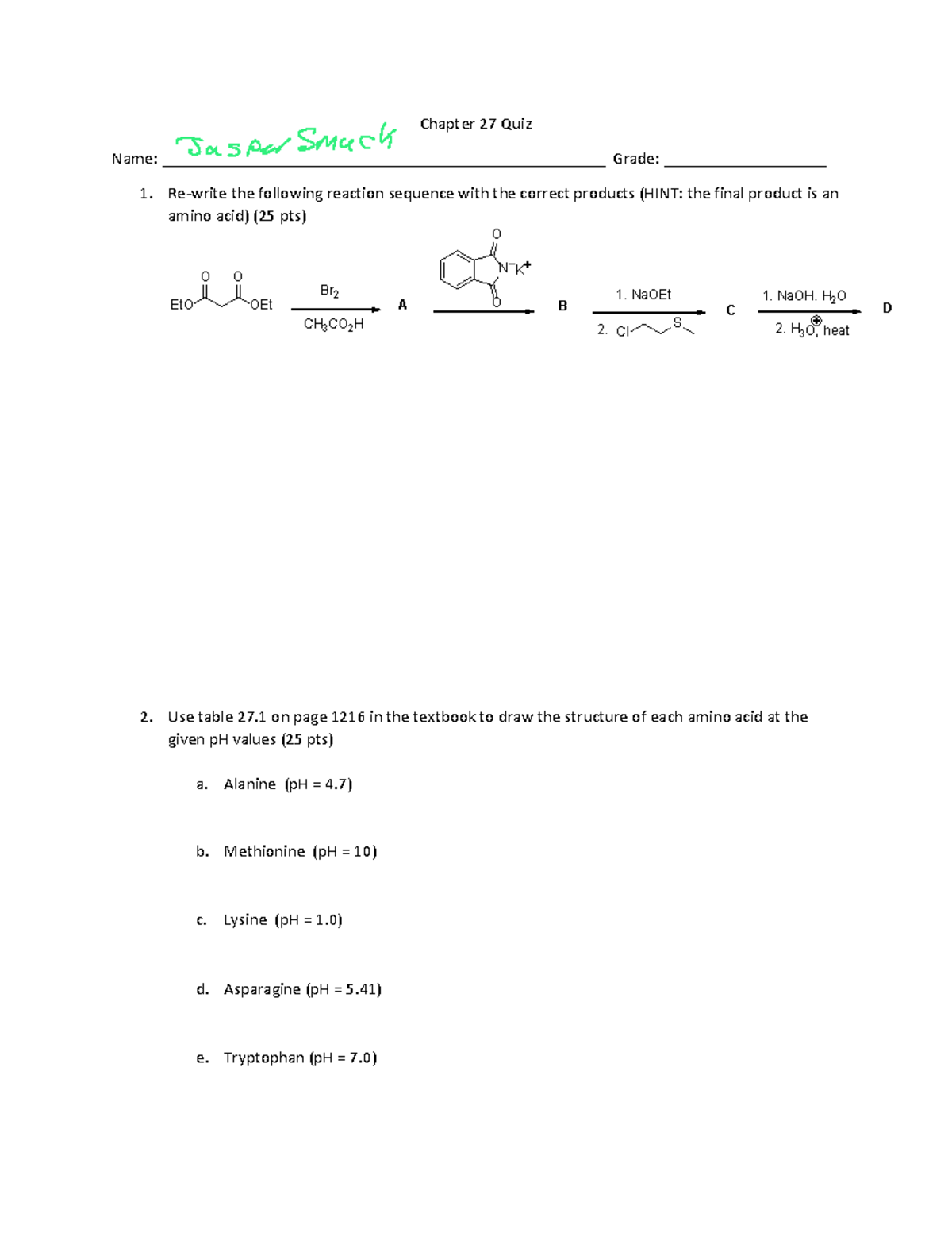 Quiz+Ch+27 - Quiz practice for chapter 27 - Chapter 27 Quiz Name: - Studocu