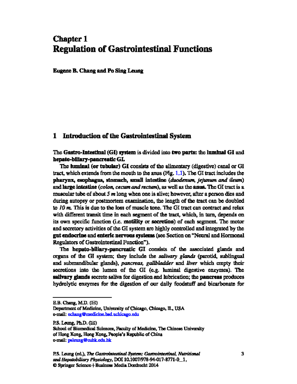 Chapter 1: Regulation of Gastrointestinal Functions (BIO 101) - Studocu