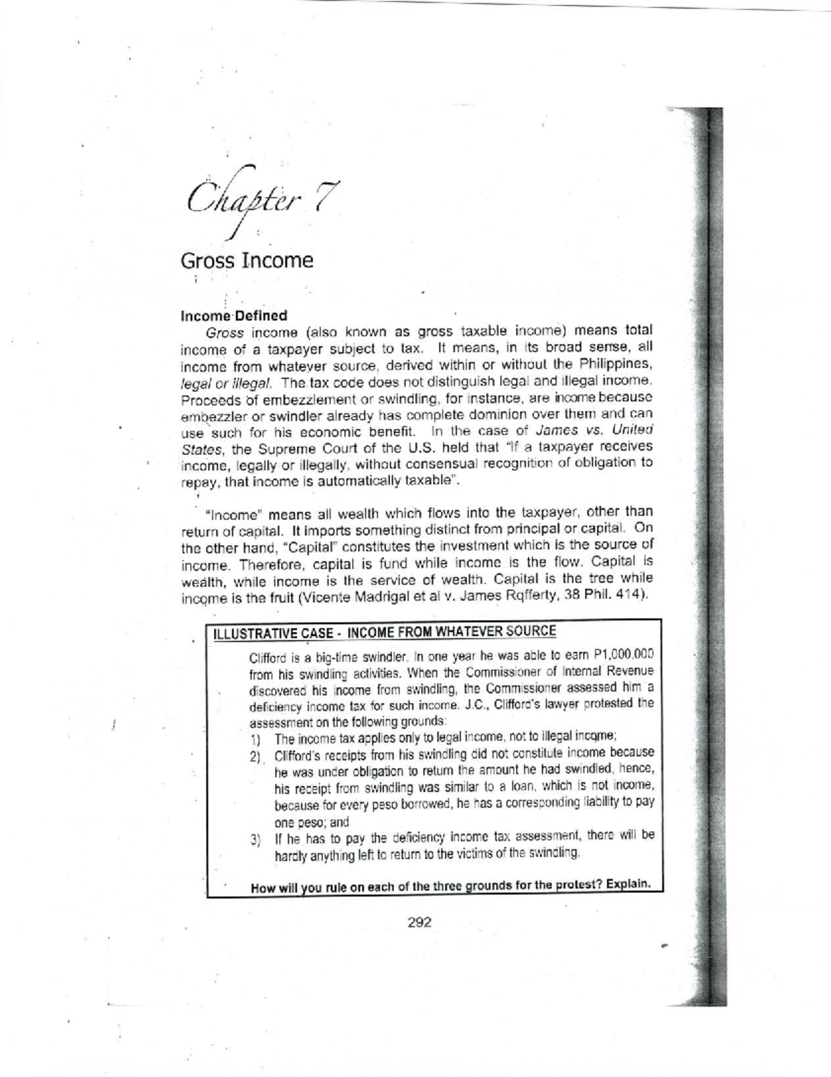 Chapter 7: Understanding Gross Income and Its Tax Implications - Studocu