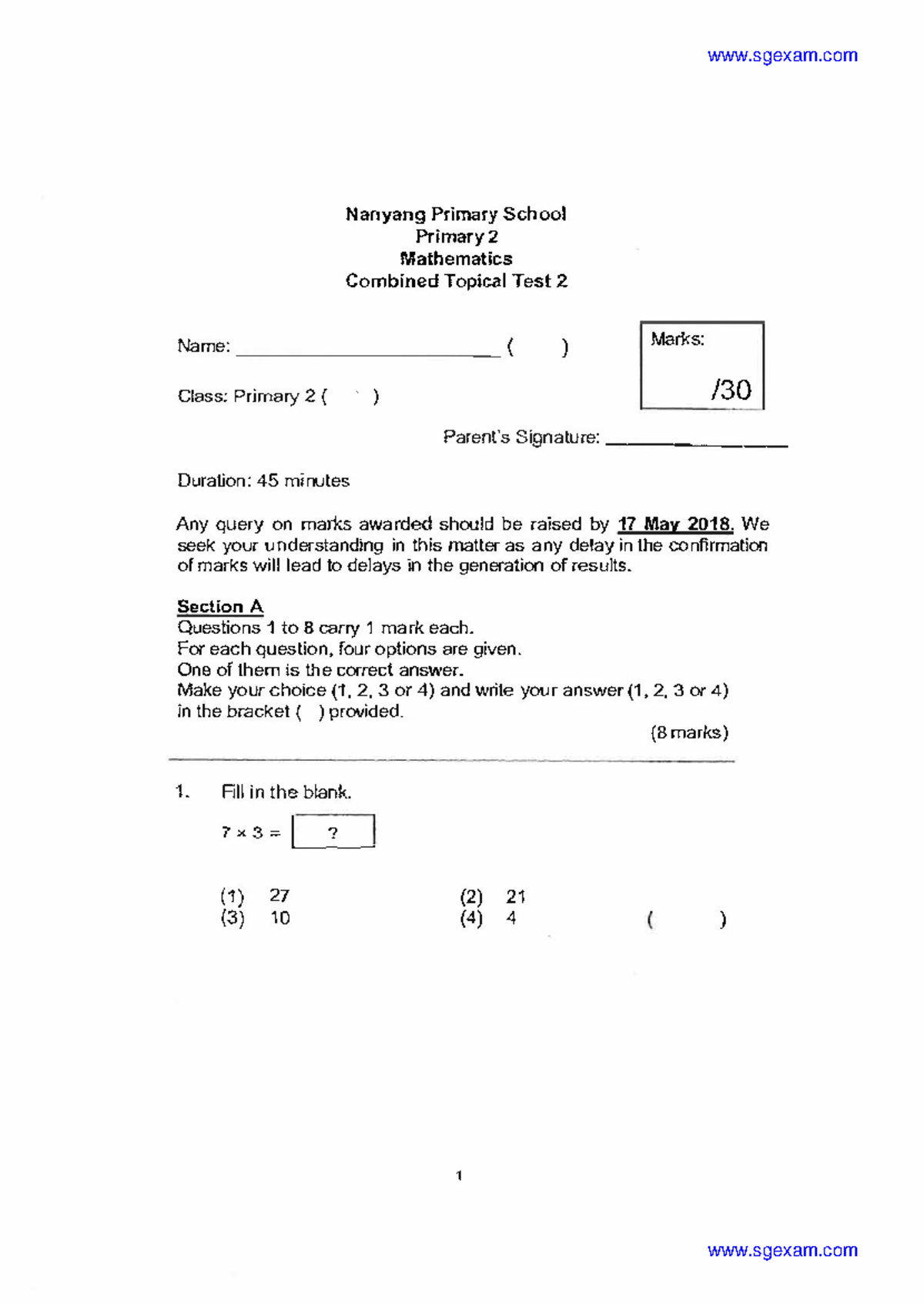 2023-P2-Maths-Combined Topical Test 2 - Nanyang - Studocu