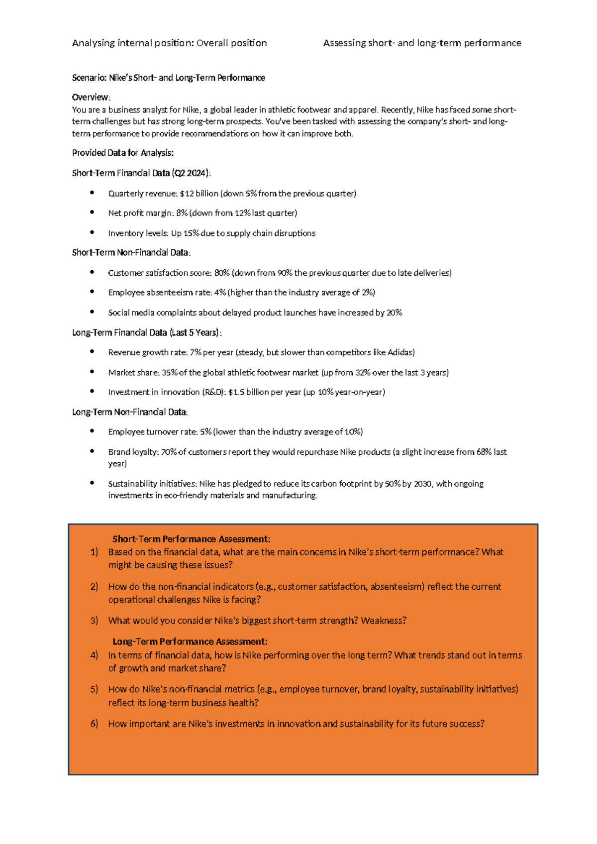 Assessing Nike's Short- & Long-Term Performance: A Business Analyst's ...