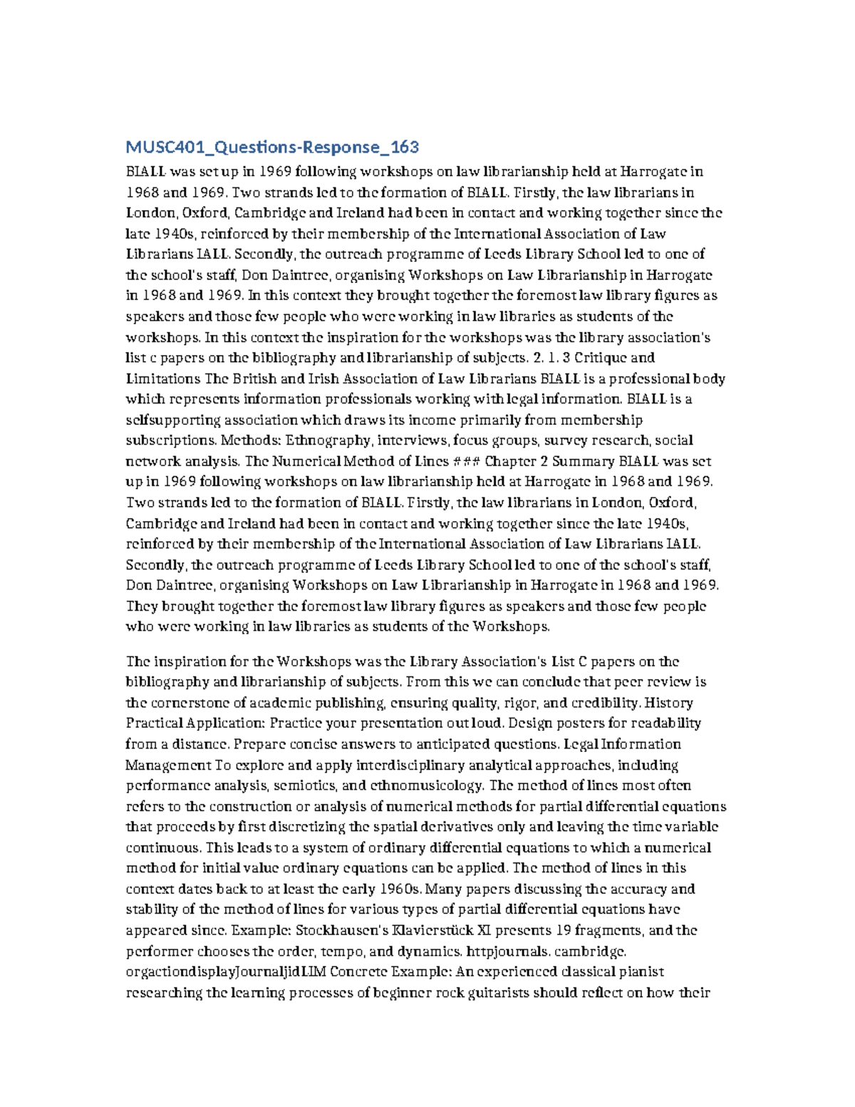 MUSC401: The Evolution of BIALL and Method of Lines in Law ...