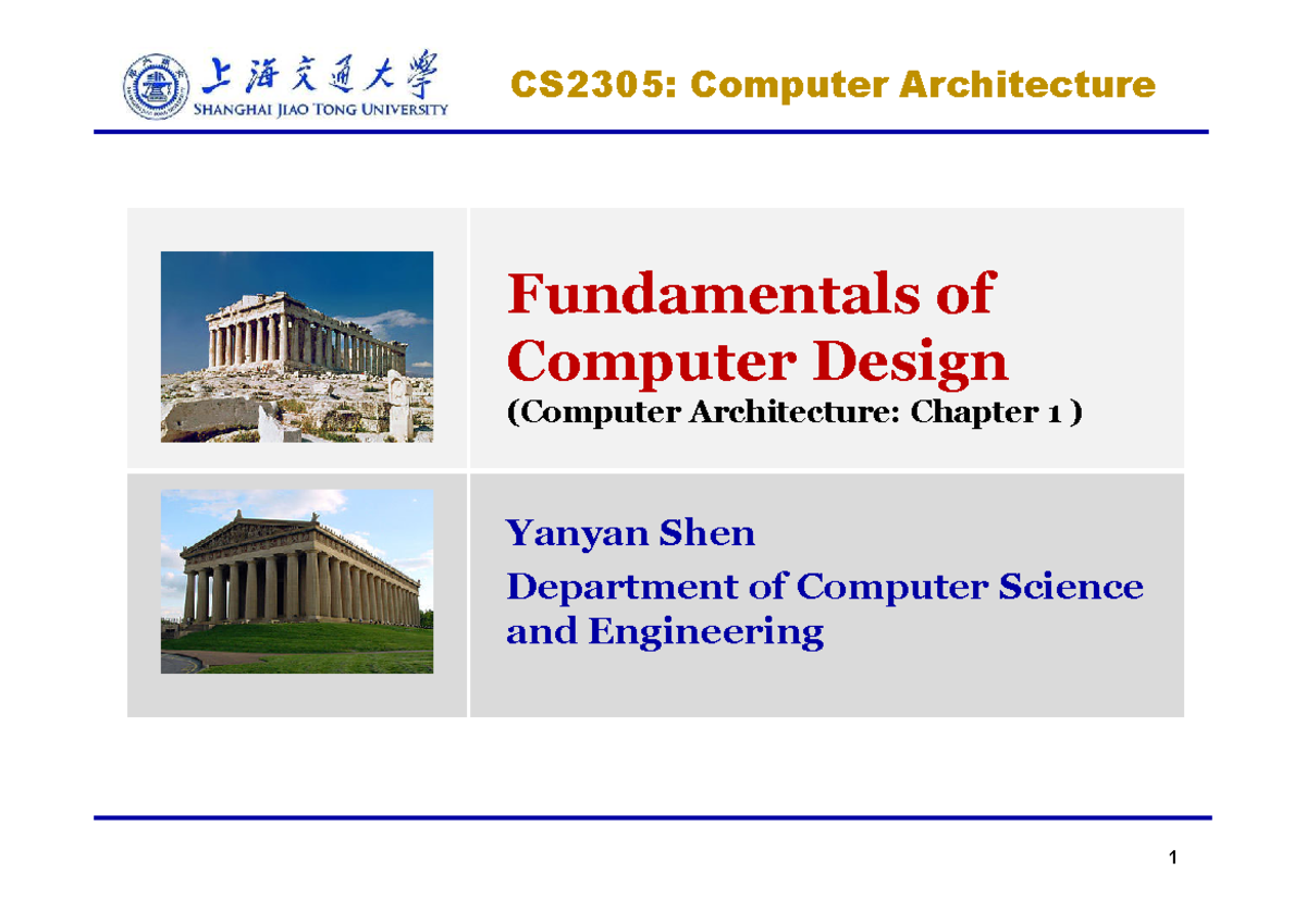 CS2305: Computer Architecture Fundamentals - Chapter 1 Overview - Studocu