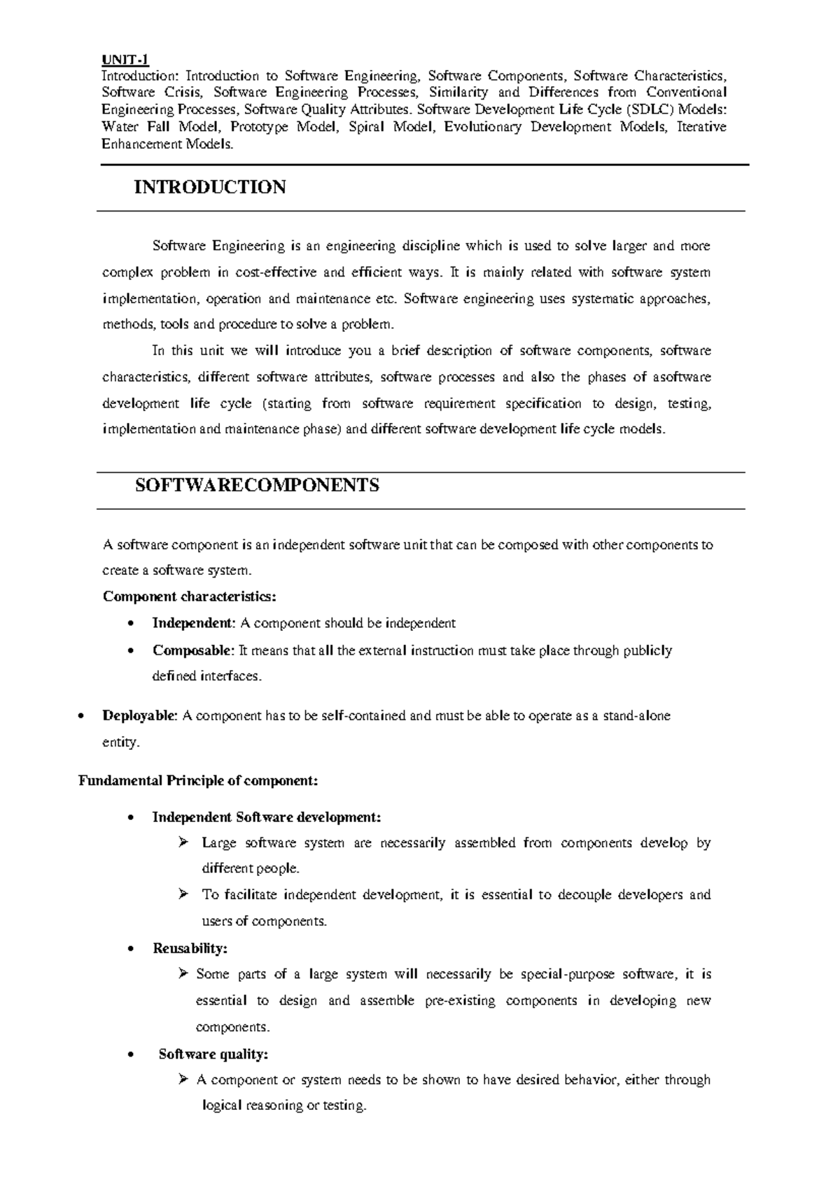 Software Engineering (CS101): Introduction, Models, and Quality ...