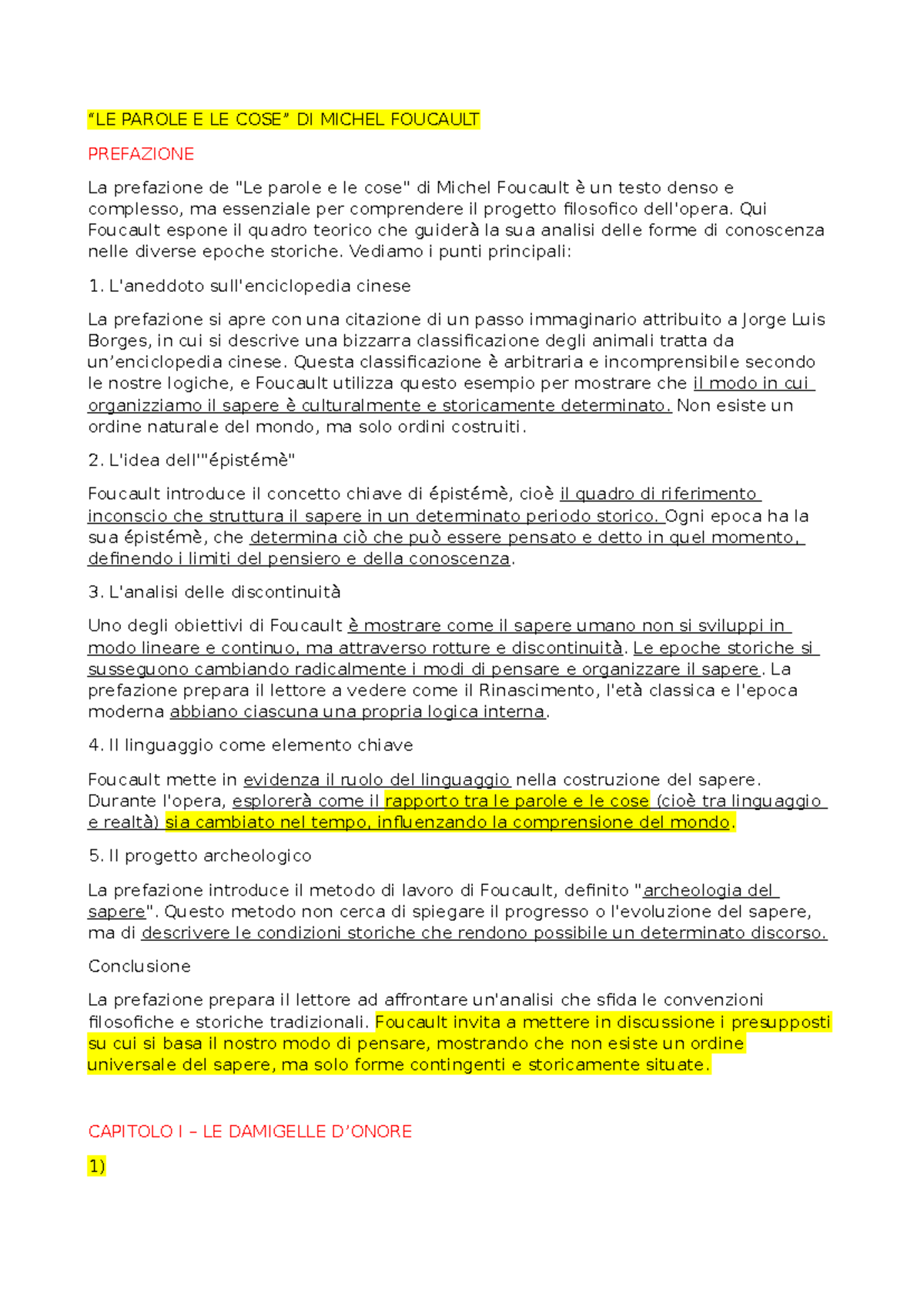 foucault le parole e le cose