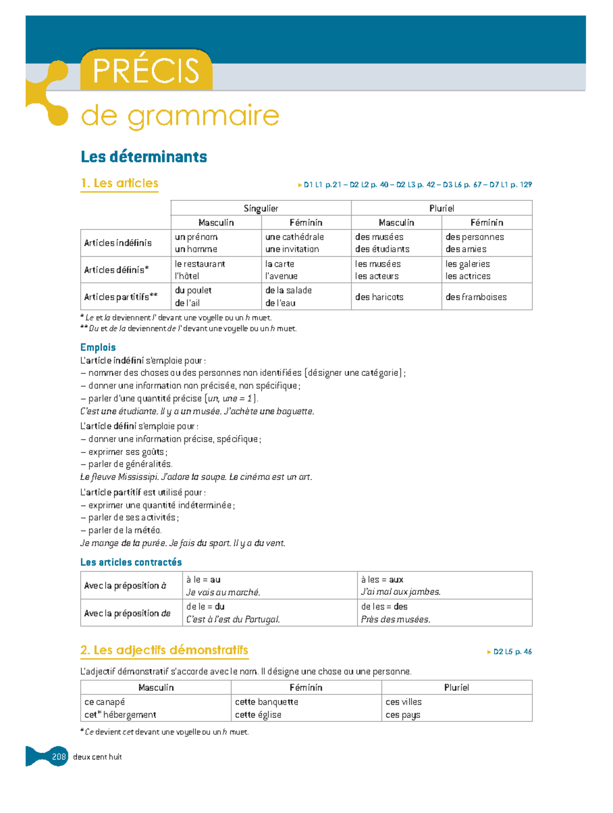 C1 LE Grammaire - Apuntes sur Les Déterminants et Adjectifs - Studocu