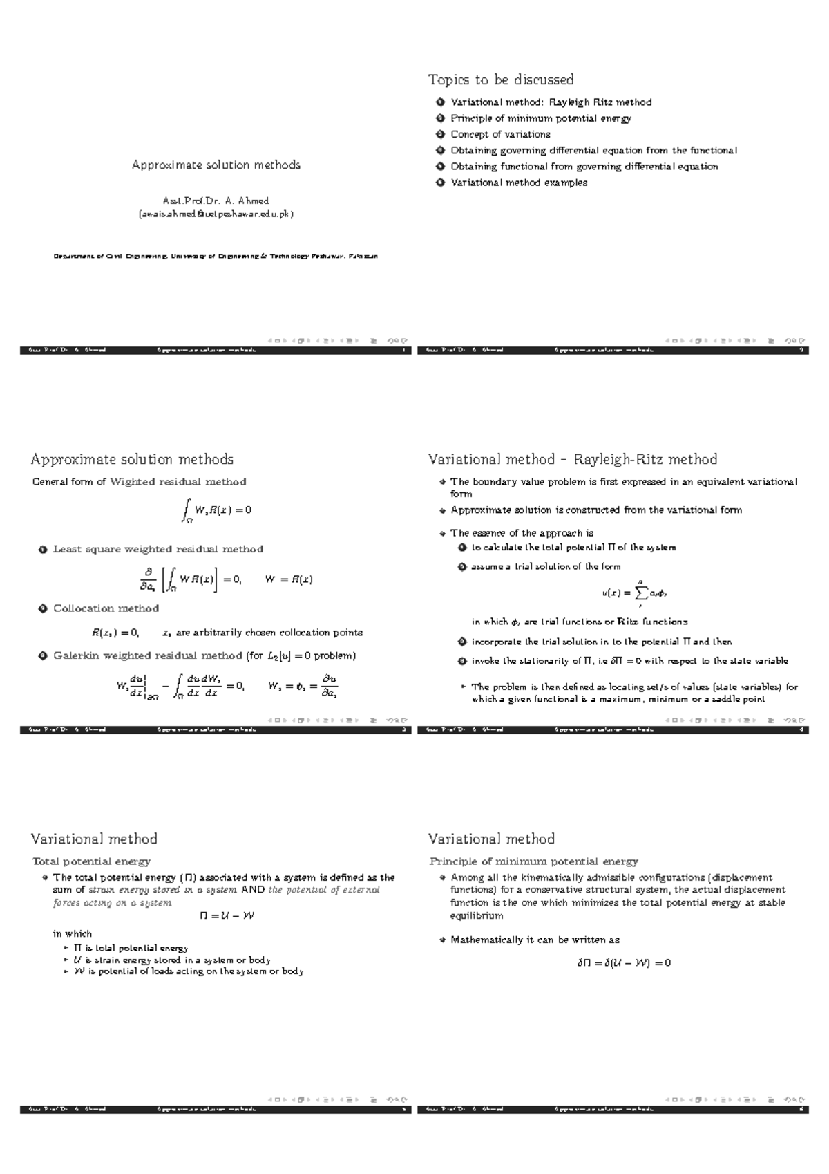 Lecture 05: Approximate Solution Methods in Variational Analysis - Studocu