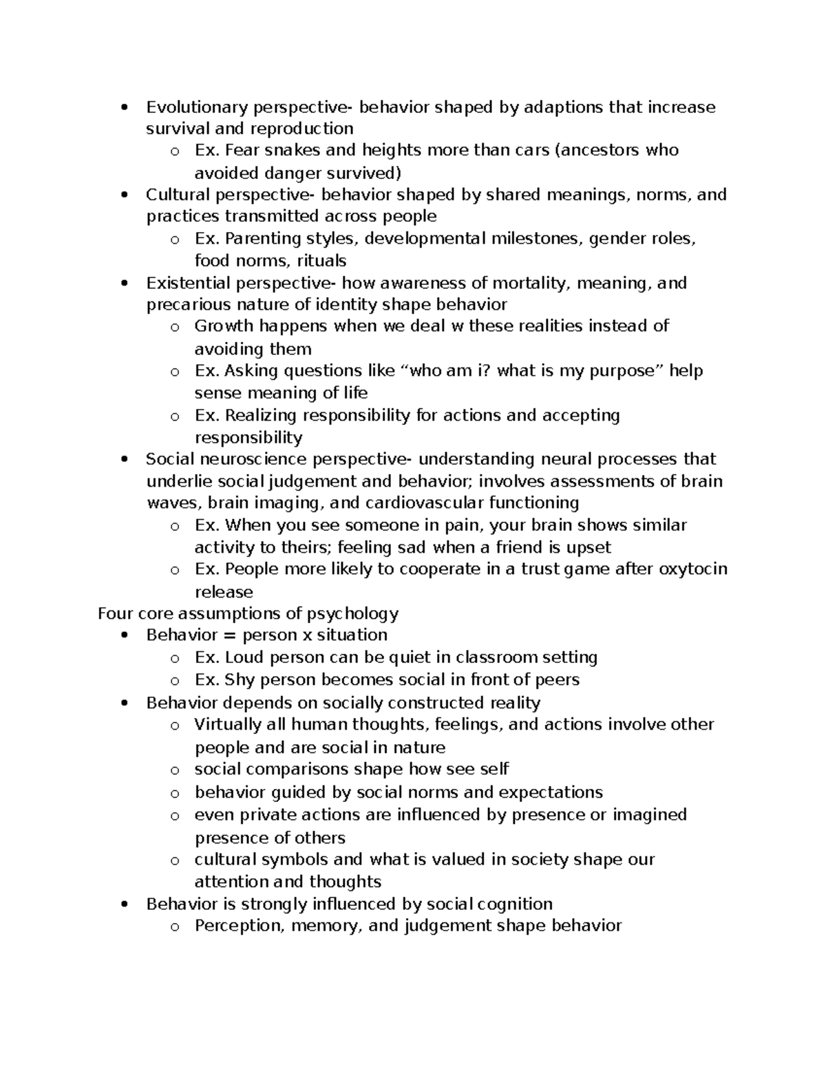 Understanding Human Behavior: Key Perspectives & Research Methods (PSY ...
