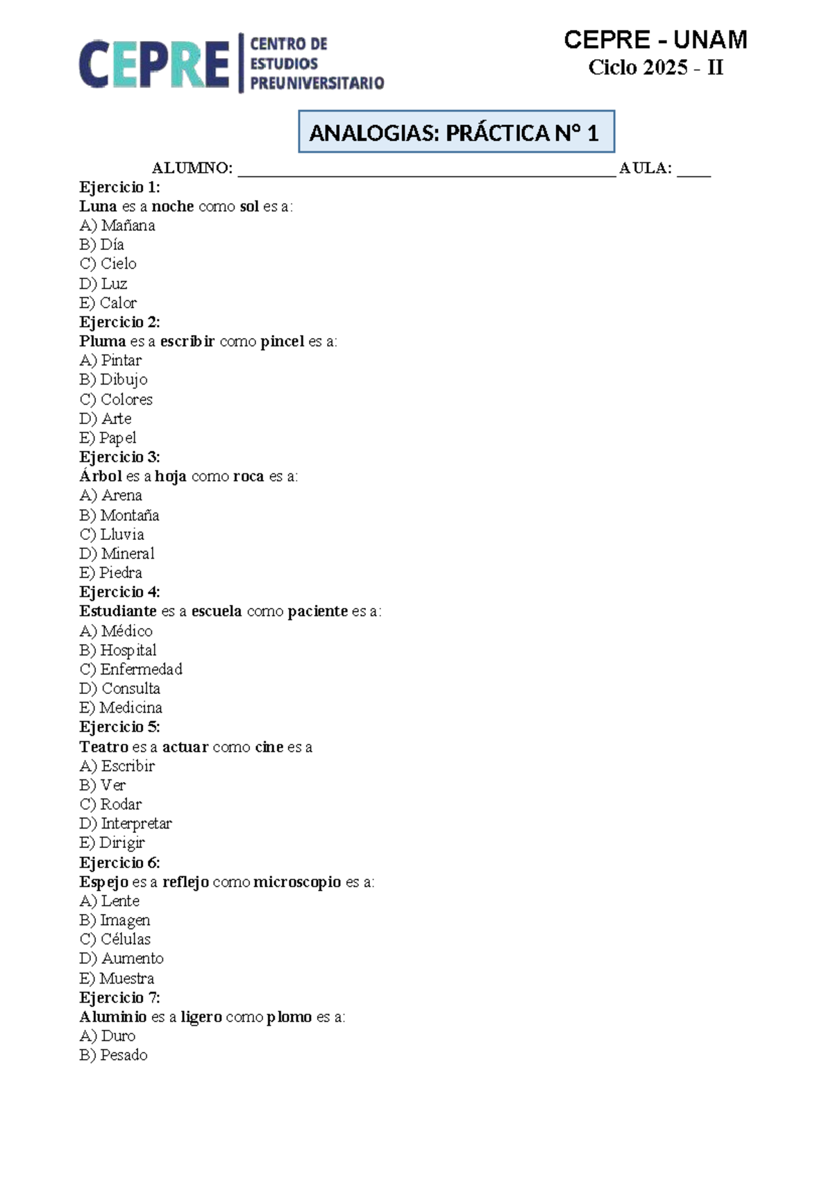 Práctica 1 Analogias - Ciclo 2025 - II ALUMNO