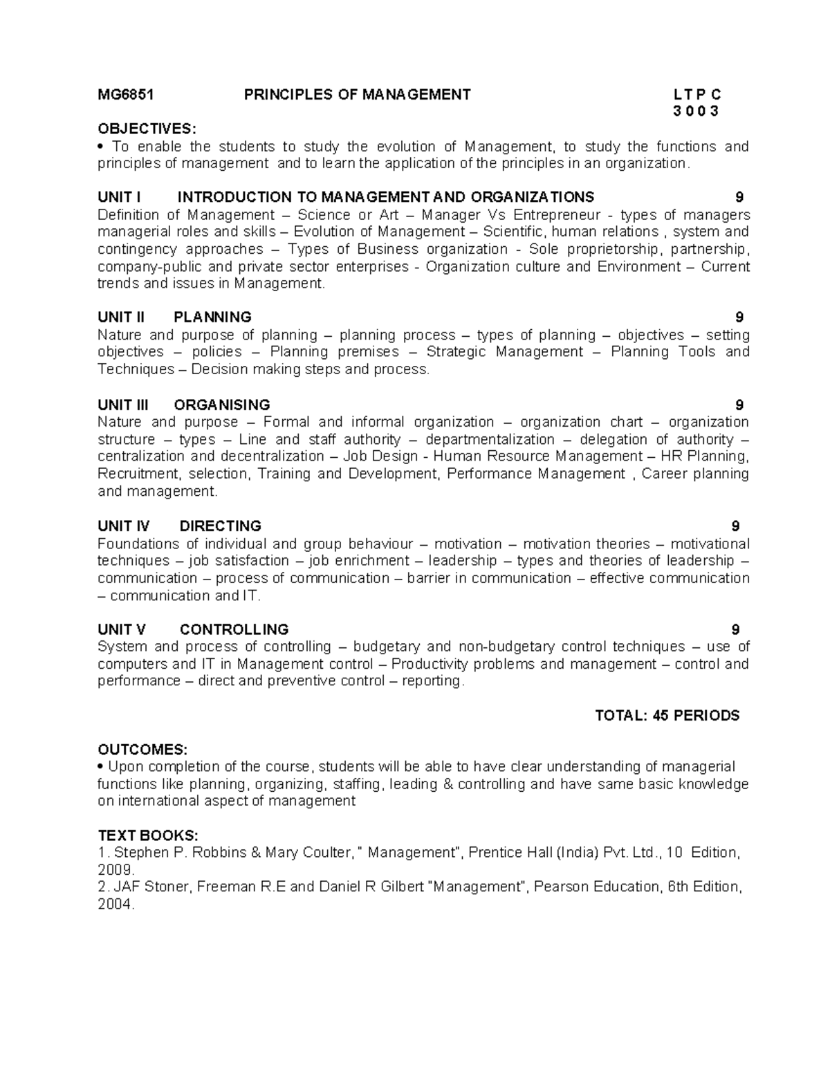 MG6851 Principles of Management: Comprehensive Study Guide - Studocu