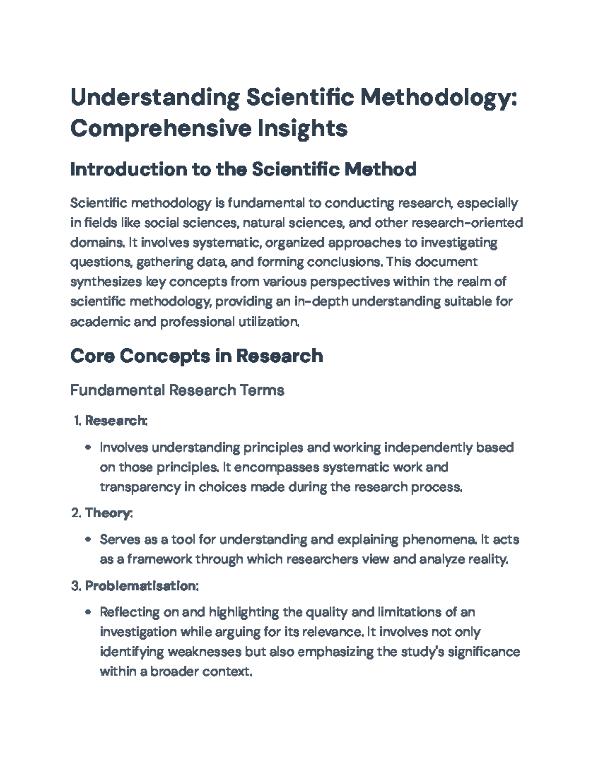 Understanding Scientific Methodology: Key Concepts and Applications ...