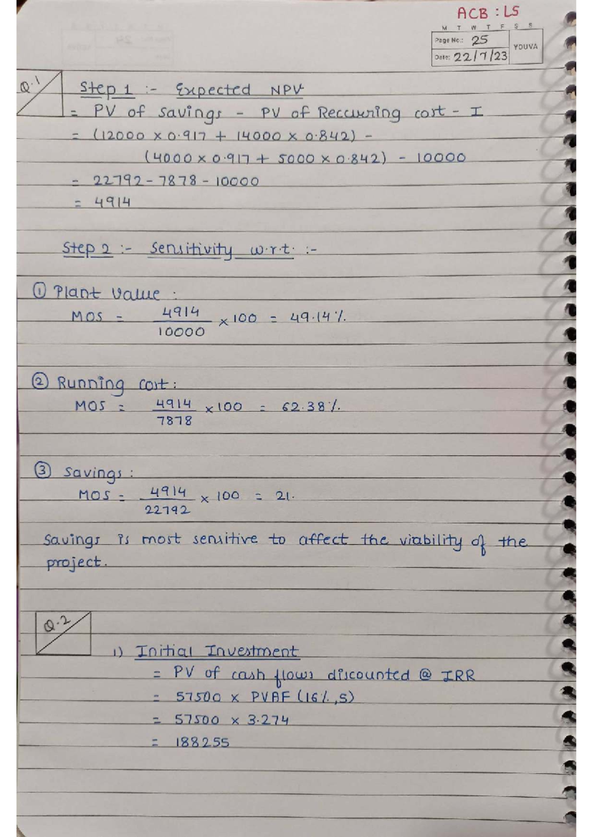 Advanced Capital Budgeting ACB: Class 5 Lecture Notes - Studocu