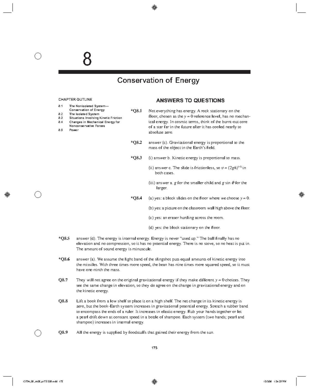 SM 8th Chapter - Solutions to Serway 7th Edition Energy Concepts - Studocu